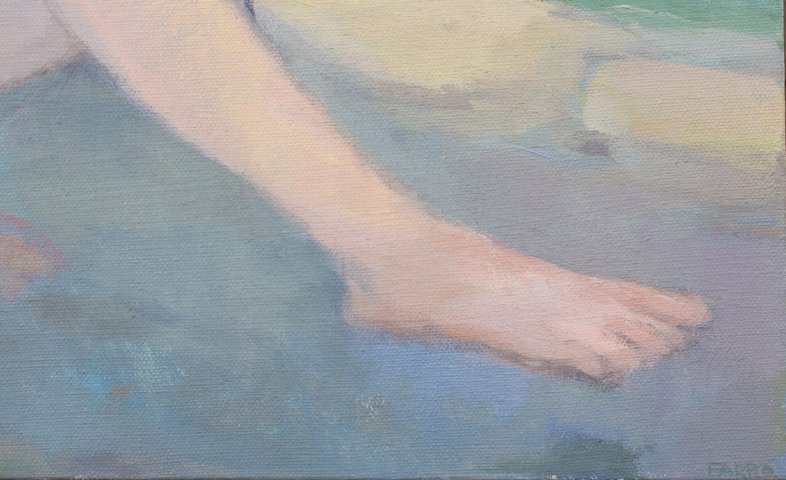 Female Nude With Black Dog Oil Painting by Michelle Farro - 8