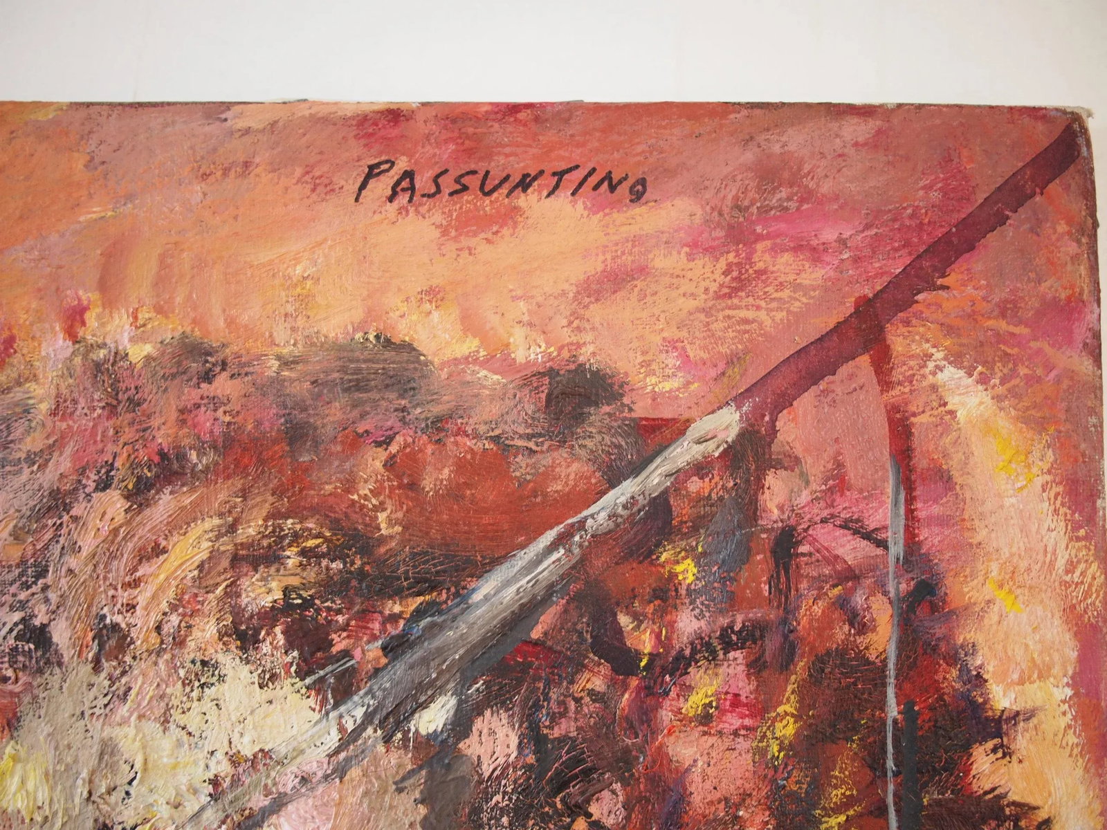 Original Expressionist Peter Passuntino Abstract Painting of Nude Woman Couple - 5