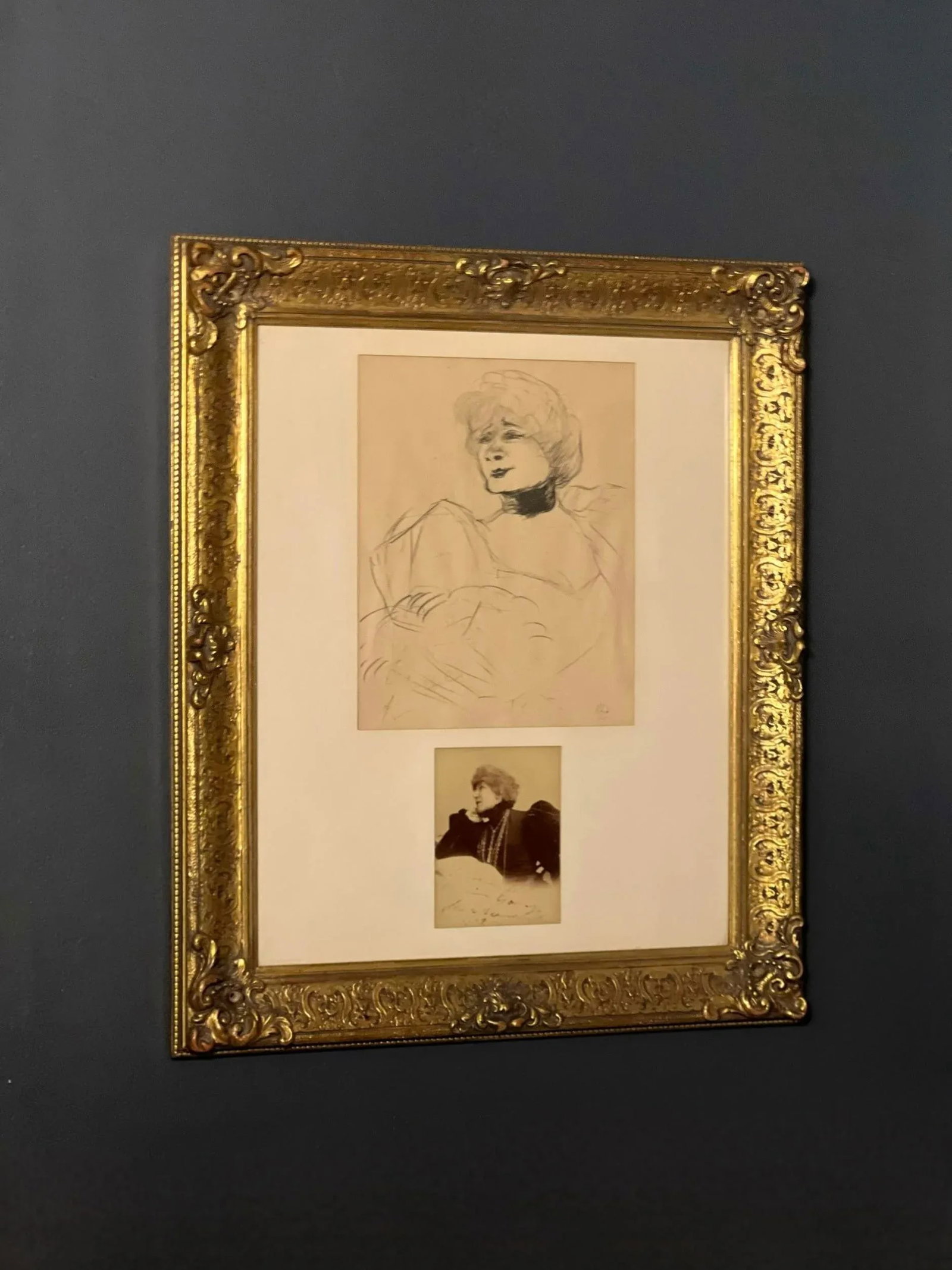 Signed Photo Sarah Bernhardt and Lithograph Marcelle Lender by Toulouse-Lautrec - 10