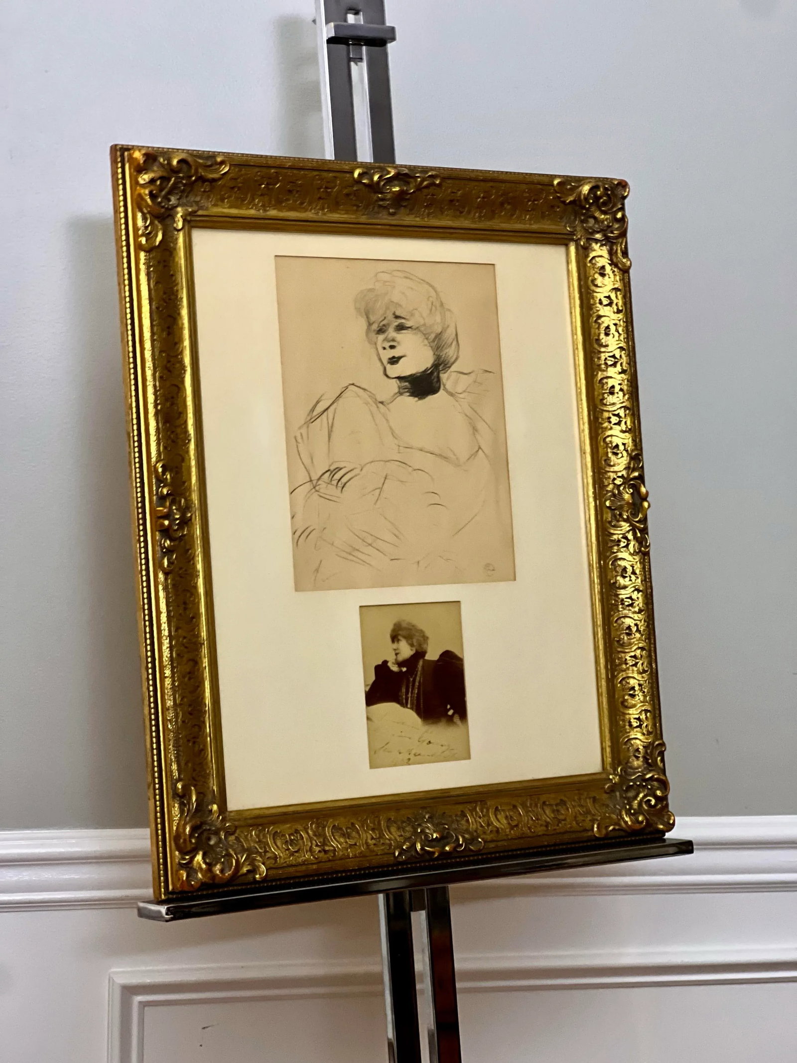 Signed Photo Sarah Bernhardt and Lithograph Marcelle Lender by Toulouse-Lautrec - 4