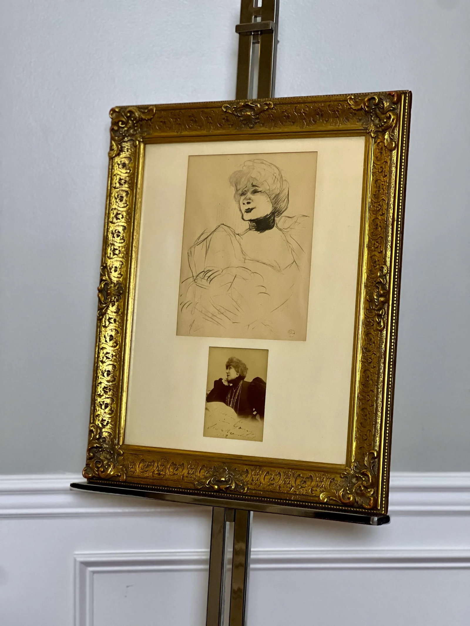 Signed Photo Sarah Bernhardt and Lithograph Marcelle Lender by Toulouse-Lautrec - 5