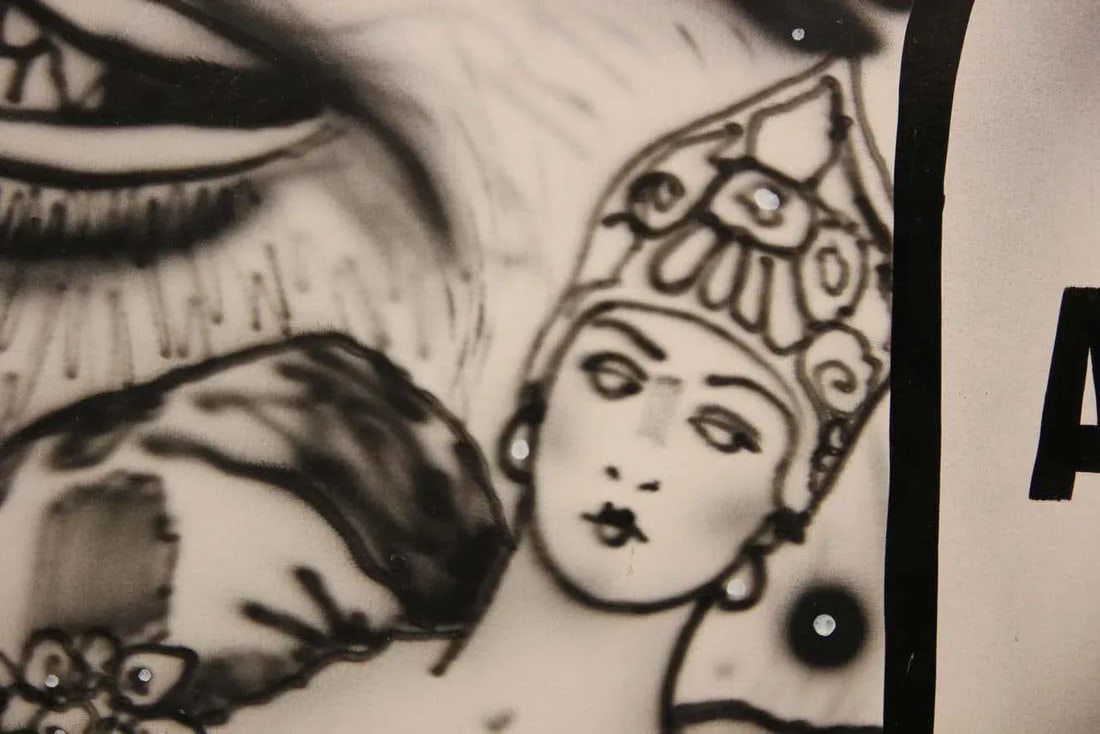 2000s "Absolut Keck" Abstract Surrealist Black and White Airbrush Painting by Howie Keck - 10