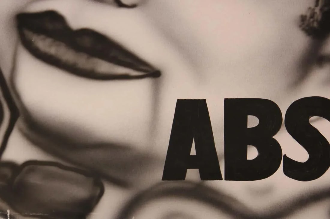 2000s "Absolut Keck" Abstract Surrealist Black and White Airbrush Painting by Howie Keck - 2