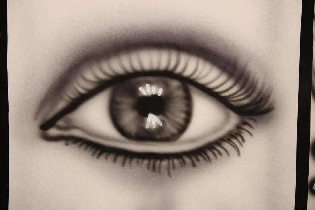2000s "Absolut Keck" Abstract Surrealist Black and White Airbrush Painting by Howie Keck - 6
