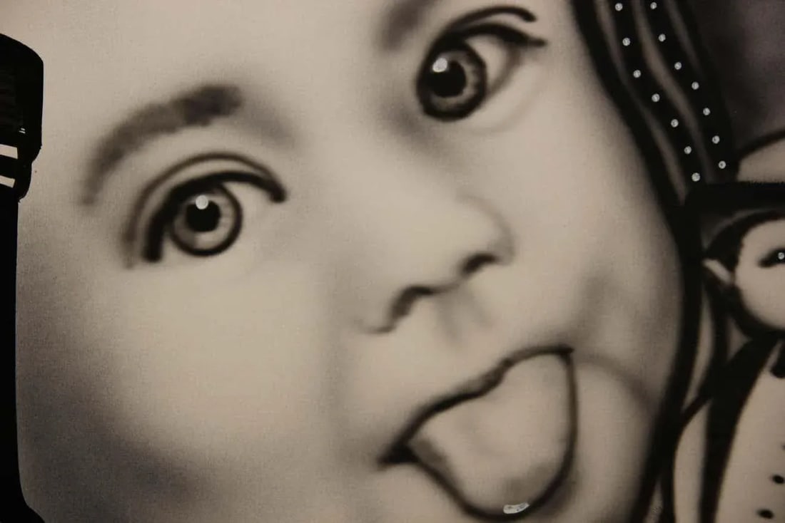 2000s "Absolut Keck" Abstract Surrealist Black and White Airbrush Painting by Howie Keck - 8