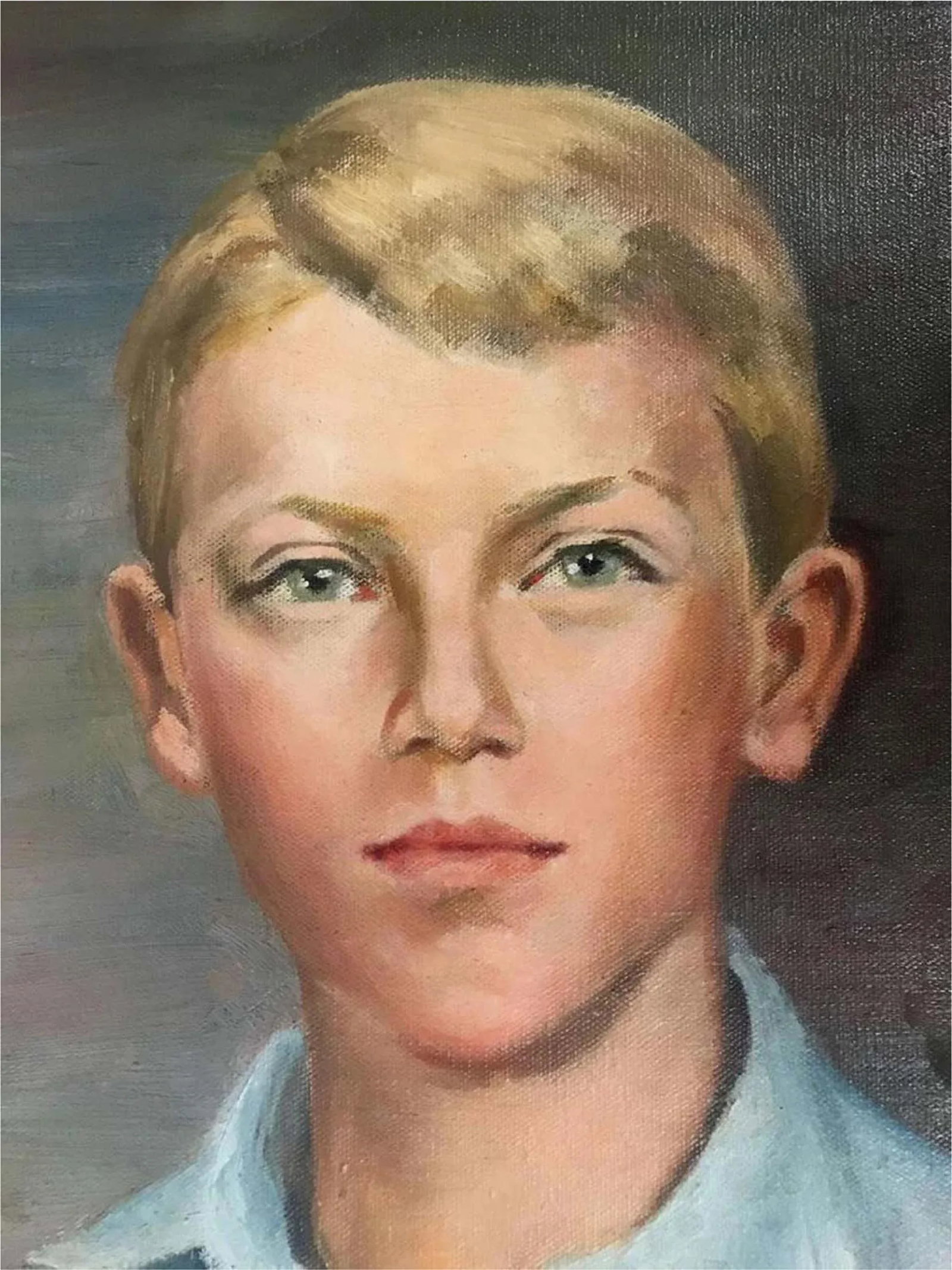 1950s Portrait of Young Boy Oil Painting - 2