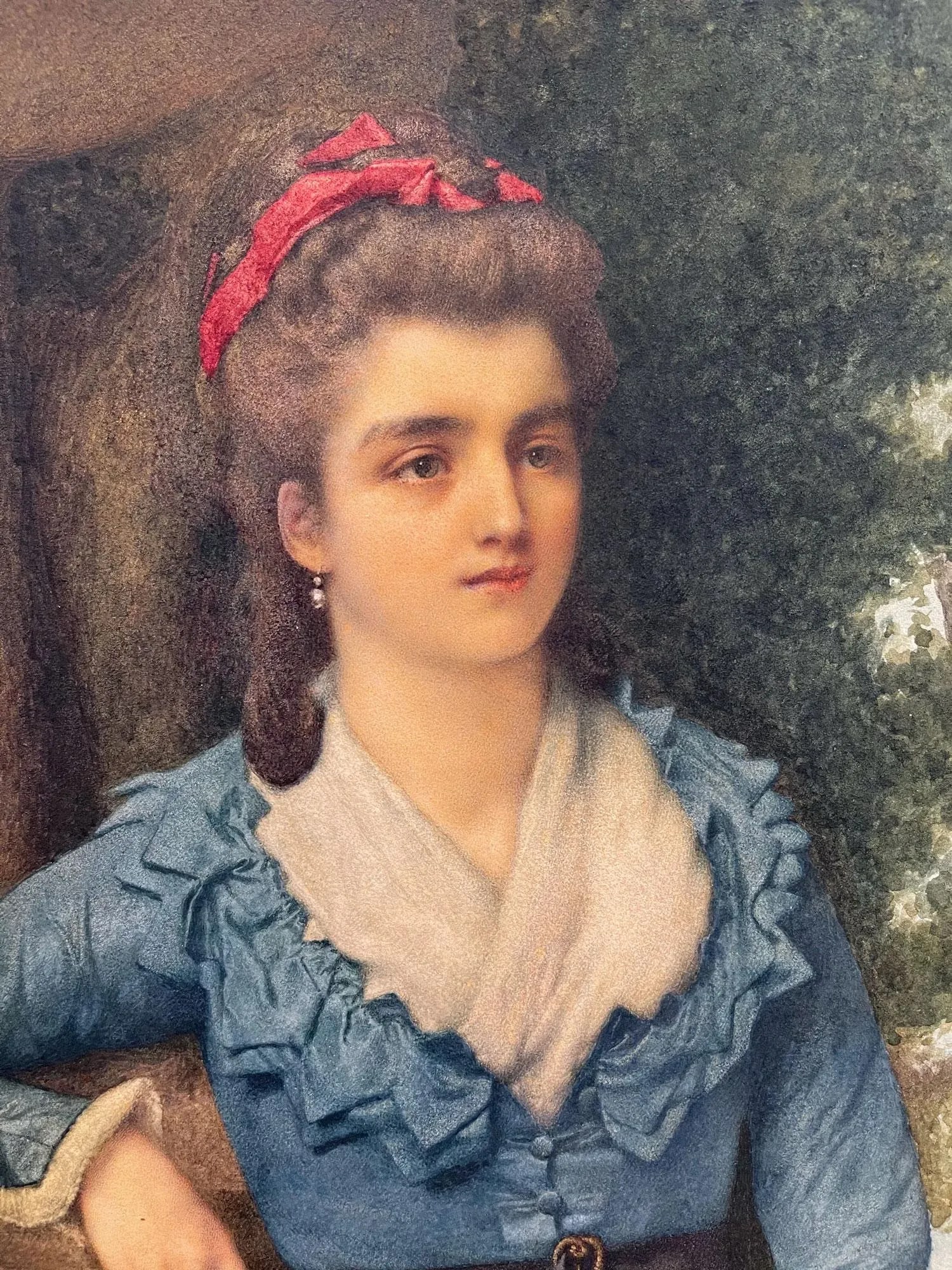 Late 19th Century "Portrait of a Standing Lady" Watercolor Painting by Sir James Dromgole Linton, Fr - 4