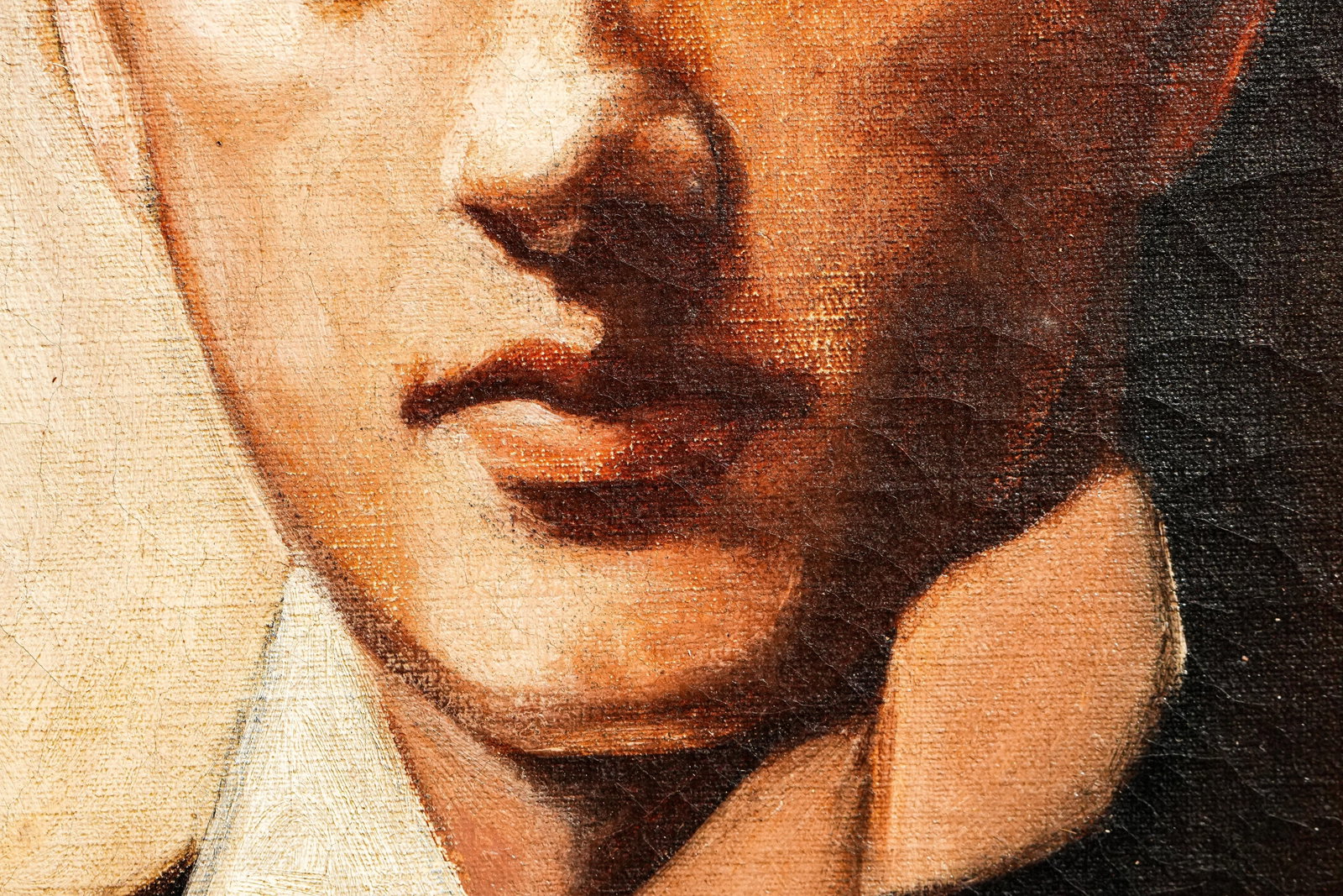 Fantastic Signed South American Portrait Antique Oil Painting - 5