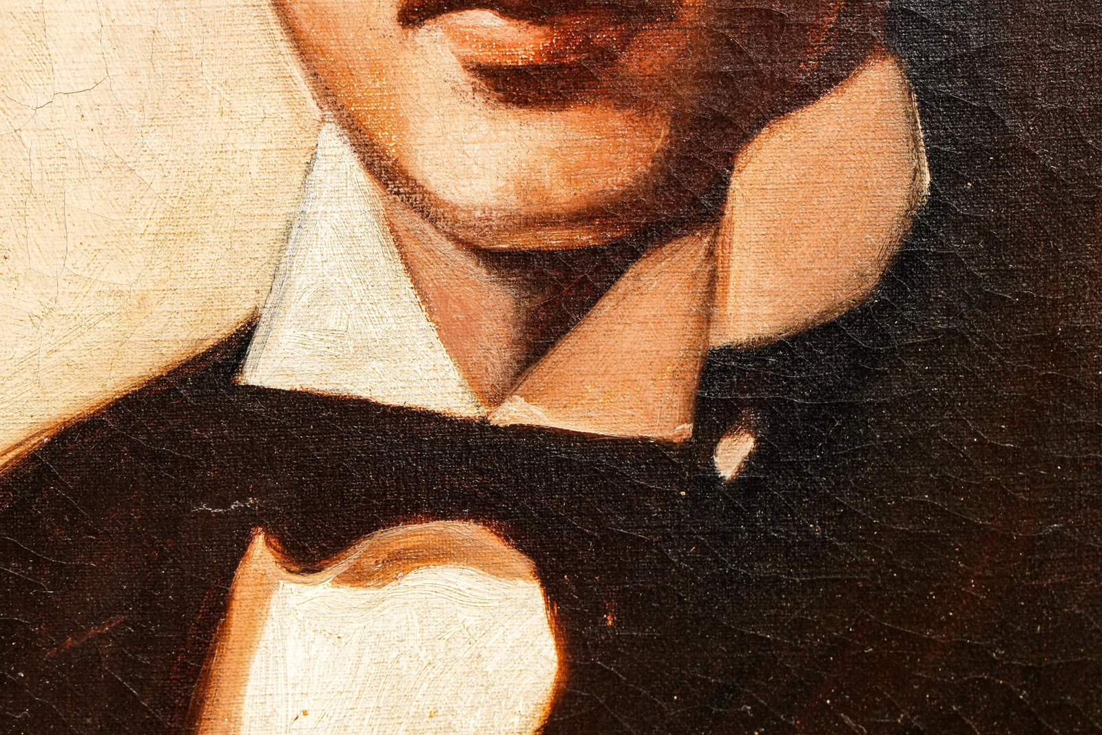 Fantastic Signed South American Portrait Antique Oil Painting - 6