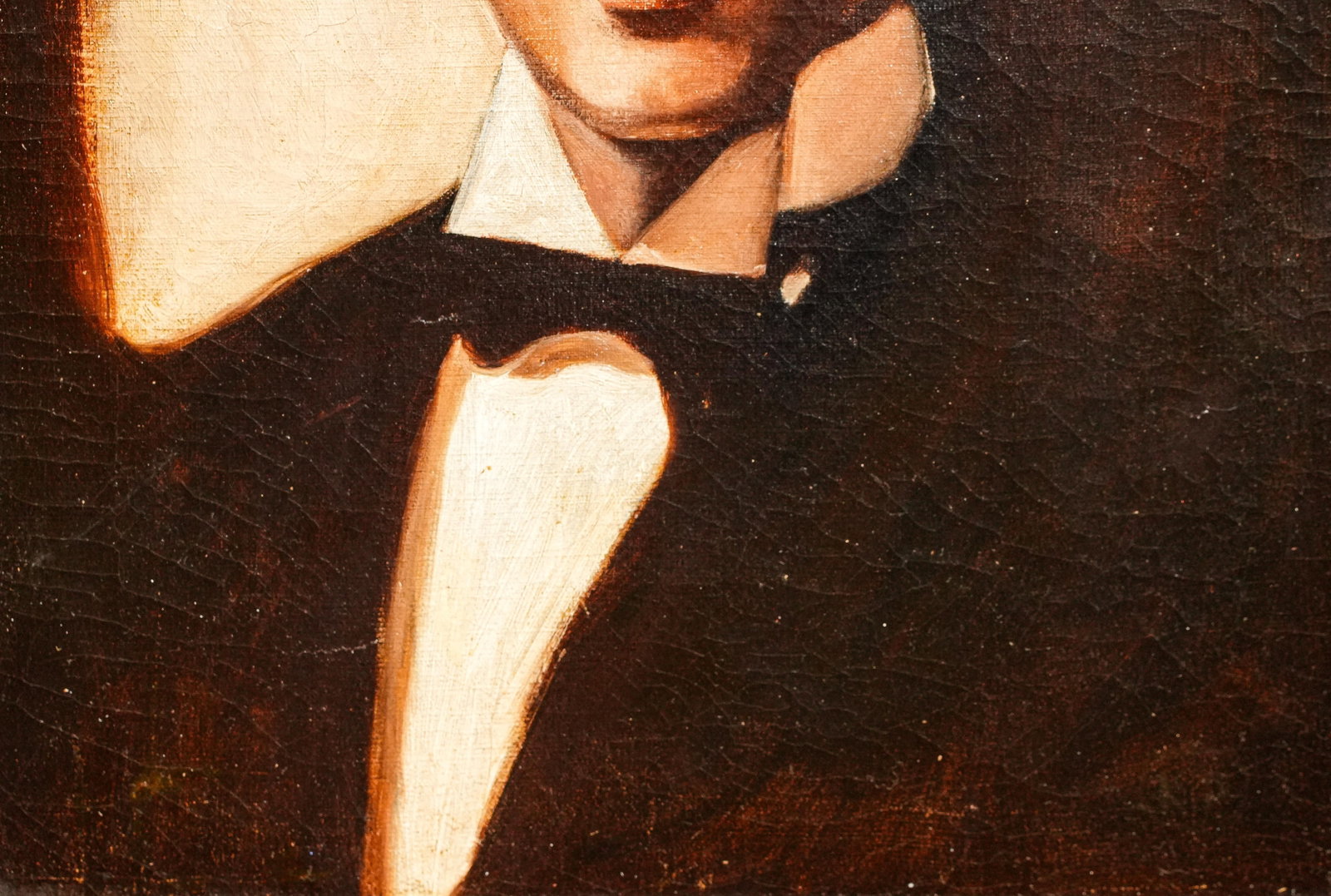 Fantastic Signed South American Portrait Antique Oil Painting - 7