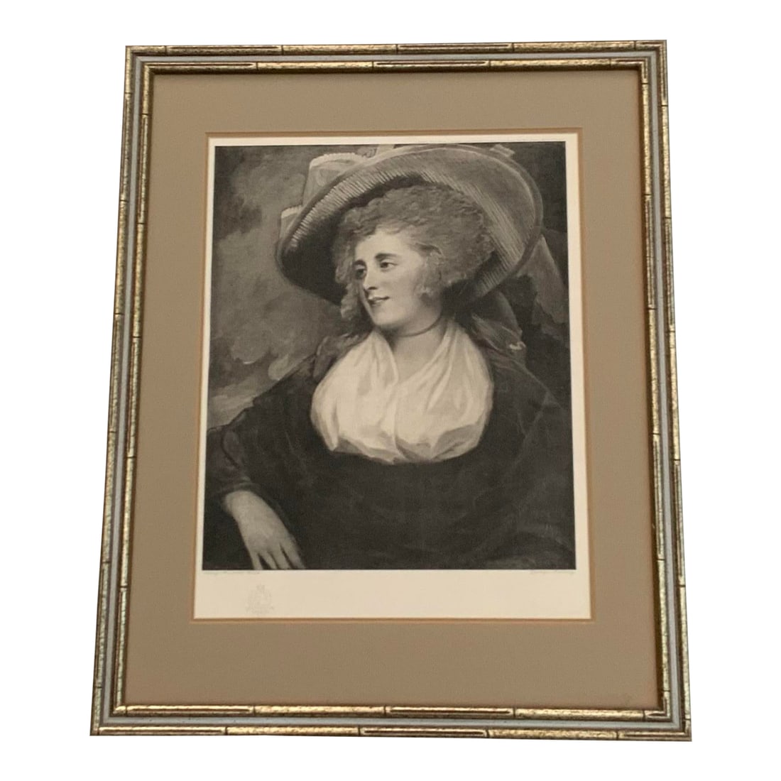 Antique Lithograph After George Romney, Lady Arabella Ward, C. 1900: ....Museum-Quality Edwardian Print of an 18th-Century Aristocratic Icon | Published by Charing Cross House, London, c.1900 A magnificent stone lithograph capturing Lady Arabella Ward, one of Georgian