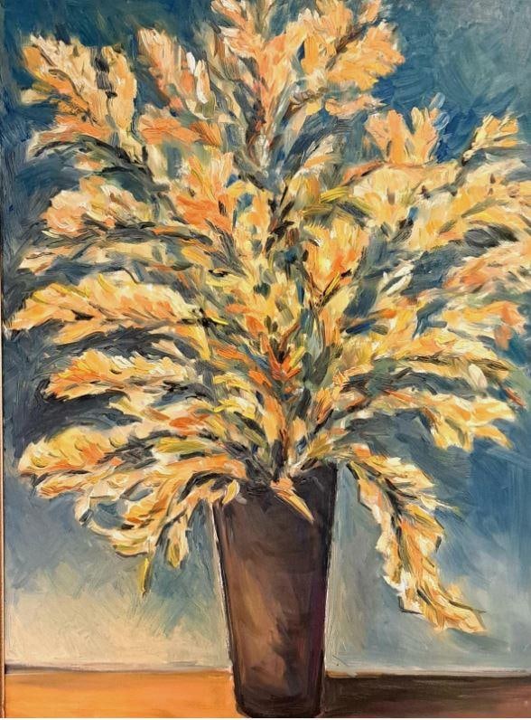 Large Oil Painting Flowers Vase Floral Still Life Original Framed by Donalee - 2