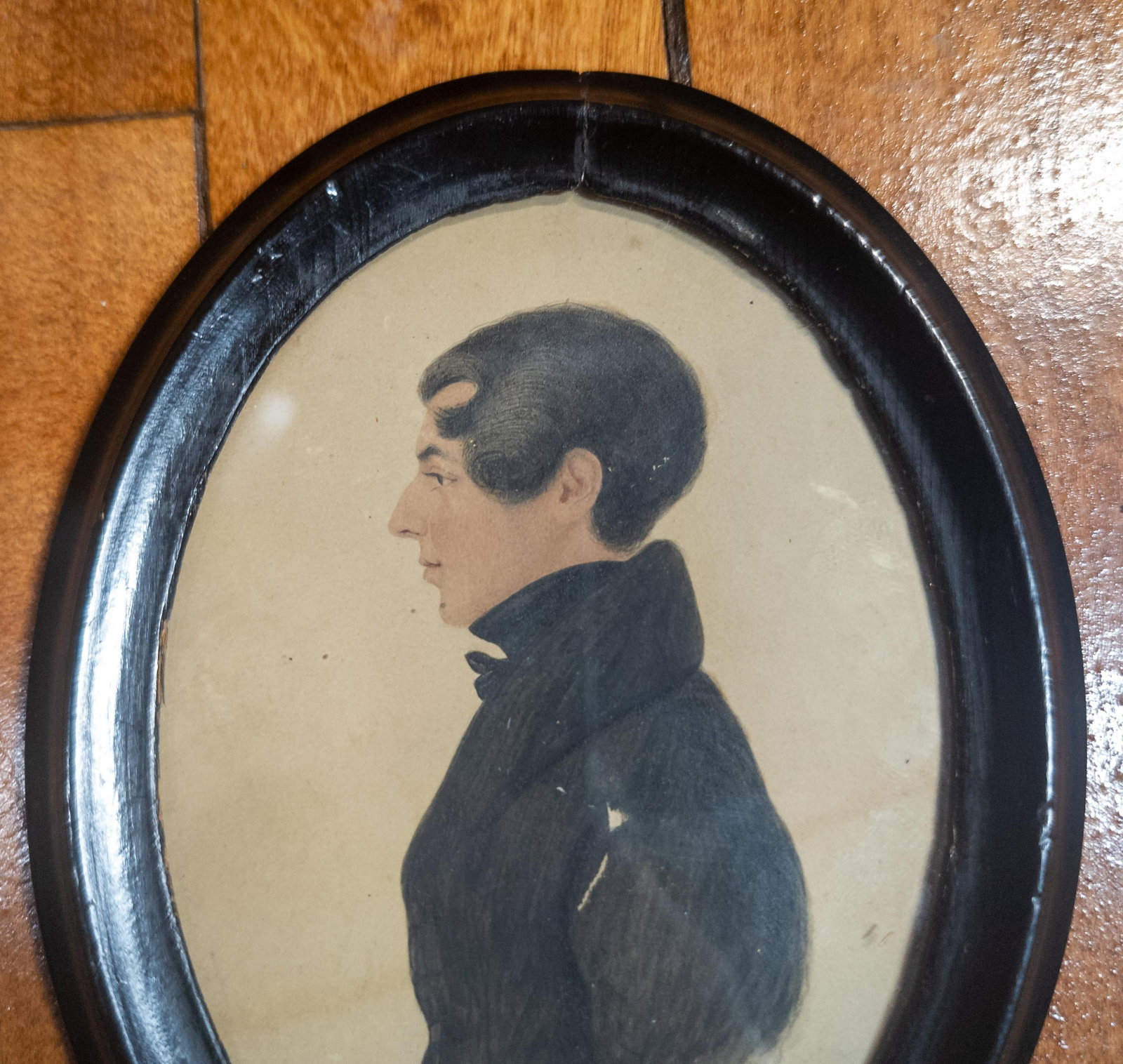 19th Century Miniature Folk Art Portrait of a Young Gentleman Dated 1831 - 2