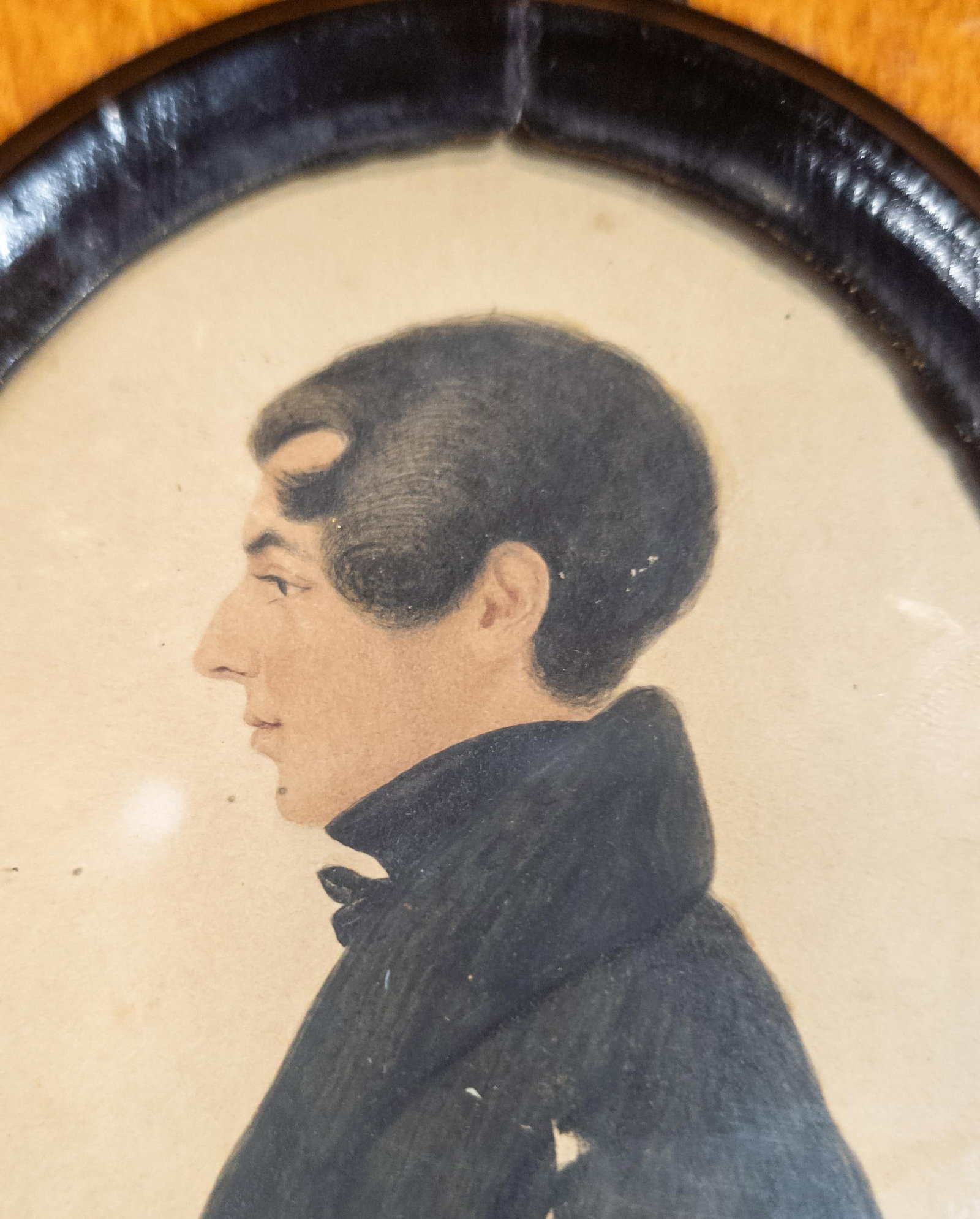 19th Century Miniature Folk Art Portrait of a Young Gentleman Dated 1831 - 5