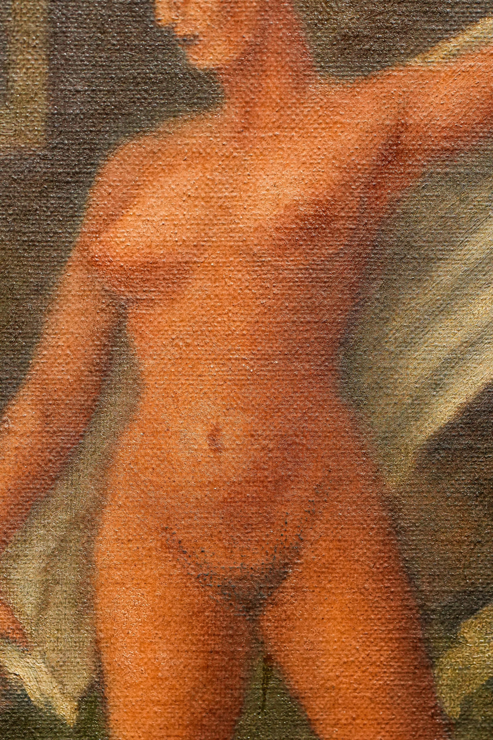 Evocative Antique Framed Oil Painting Portrait Nude Female Woman Art - 5