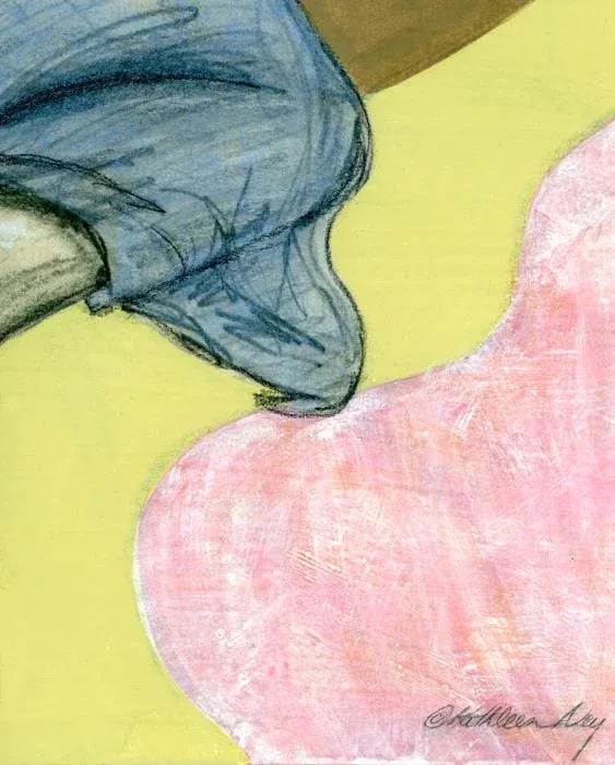 "20 Winks" Contemporary Abstract Figurative Mixed-Media Collage Painting - 3