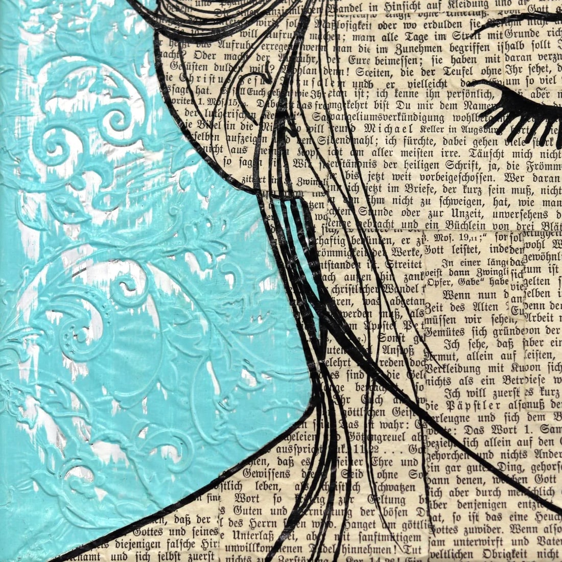 ''Sisters by Soul'' Contemporary Figurative Mixed-Media Painting by Martina Niederhauser - 4