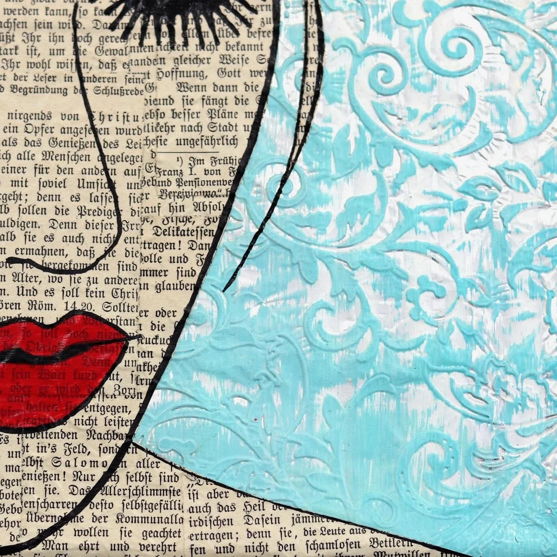 ''Sisters by Soul'' Contemporary Figurative Mixed-Media Painting by Martina Niederhauser - 5