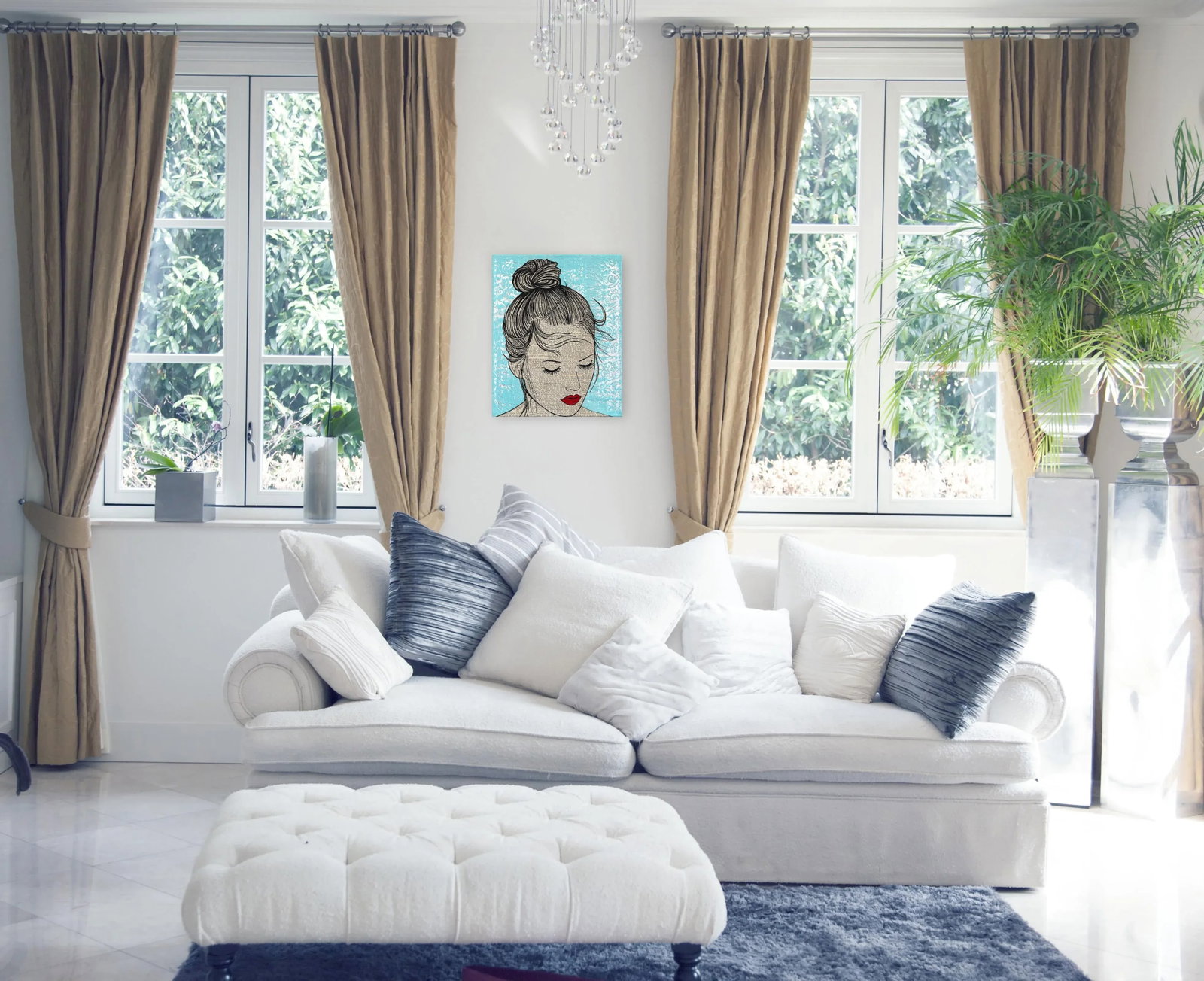 ''Sisters by Soul'' Contemporary Figurative Mixed-Media Painting by Martina Niederhauser - 8