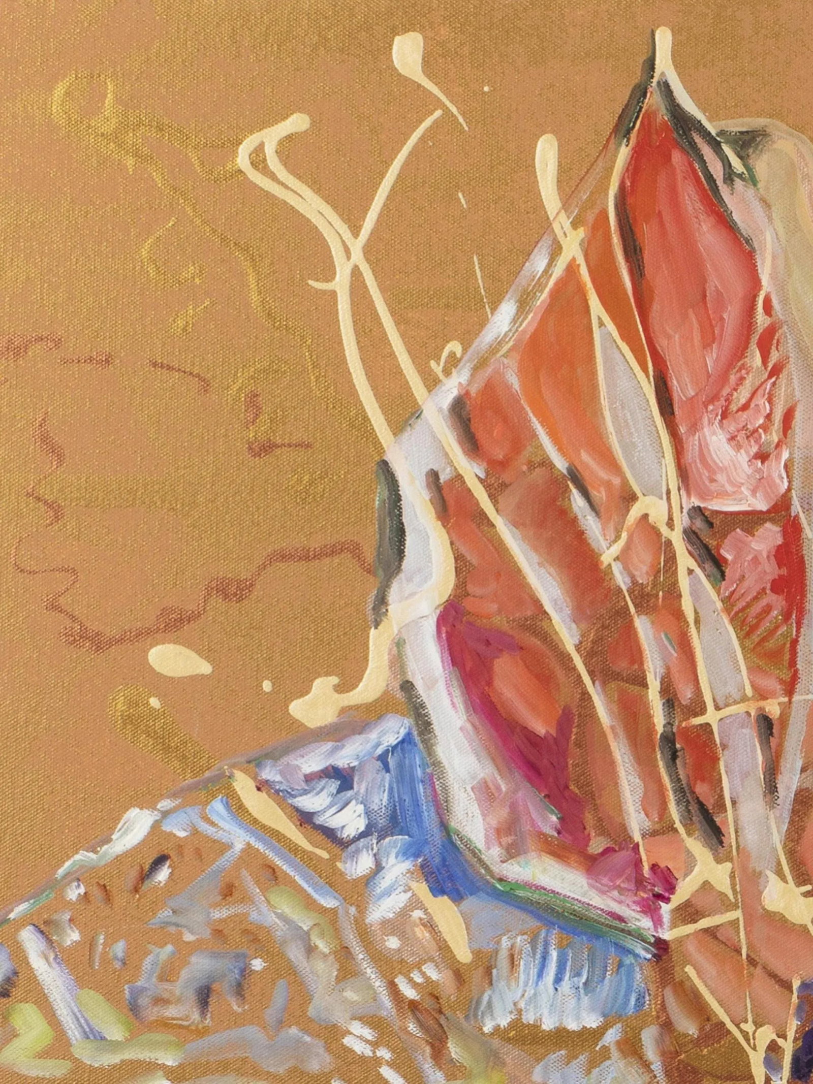 20th Century Sue Fazio Pig Portrait Abstract Oil on Canvas - 4