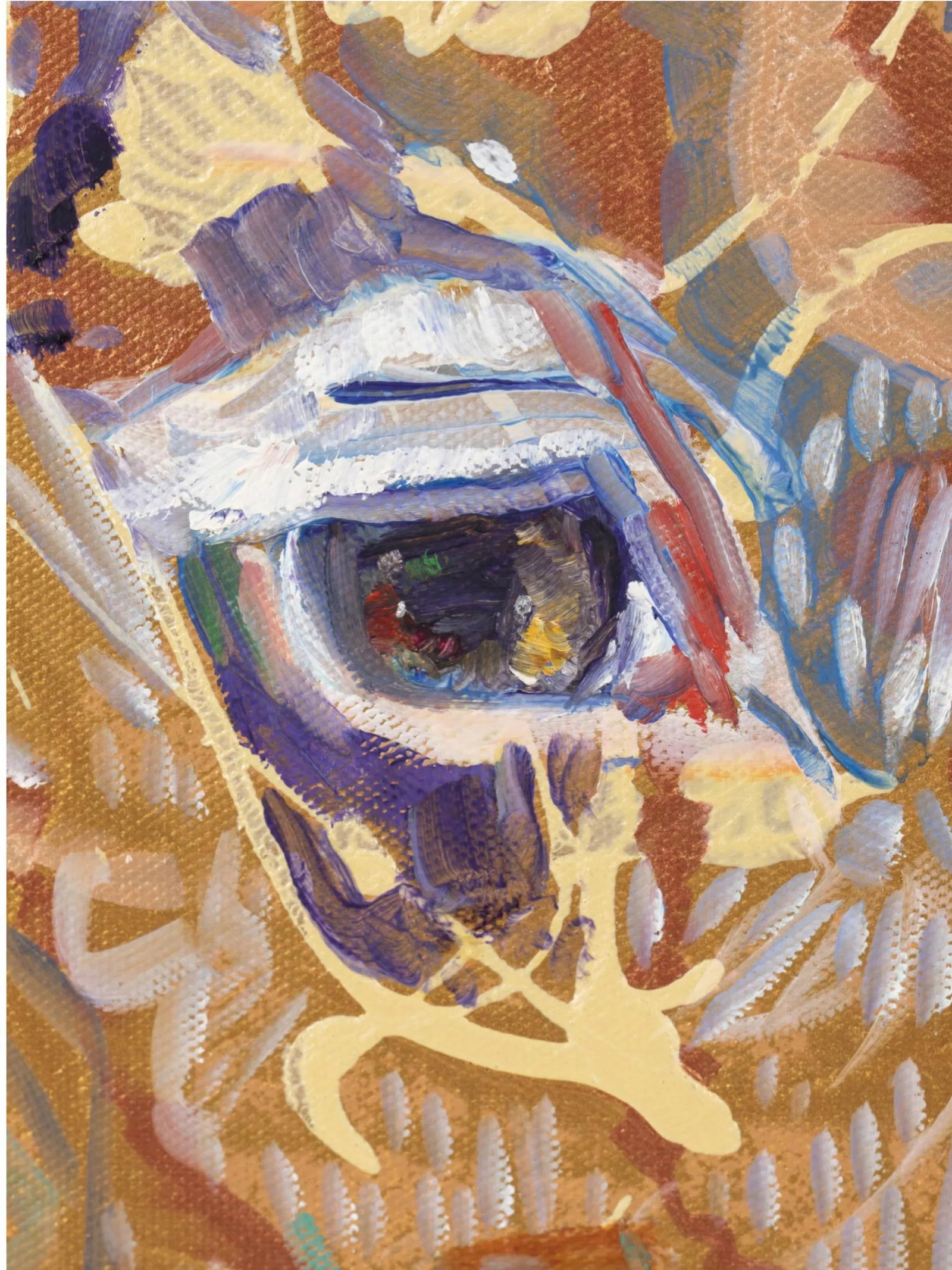 20th Century Sue Fazio Pig Portrait Abstract Oil on Canvas - 6