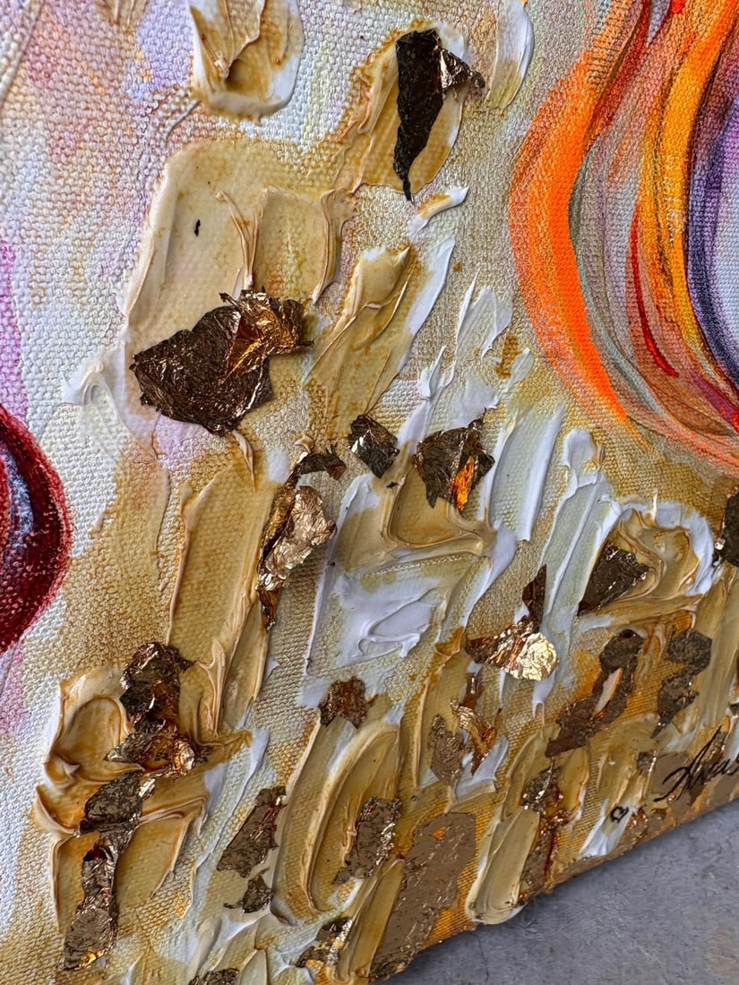 Original Signed Gold Leaf Portrait "Love" by Anastasia the Great - 4