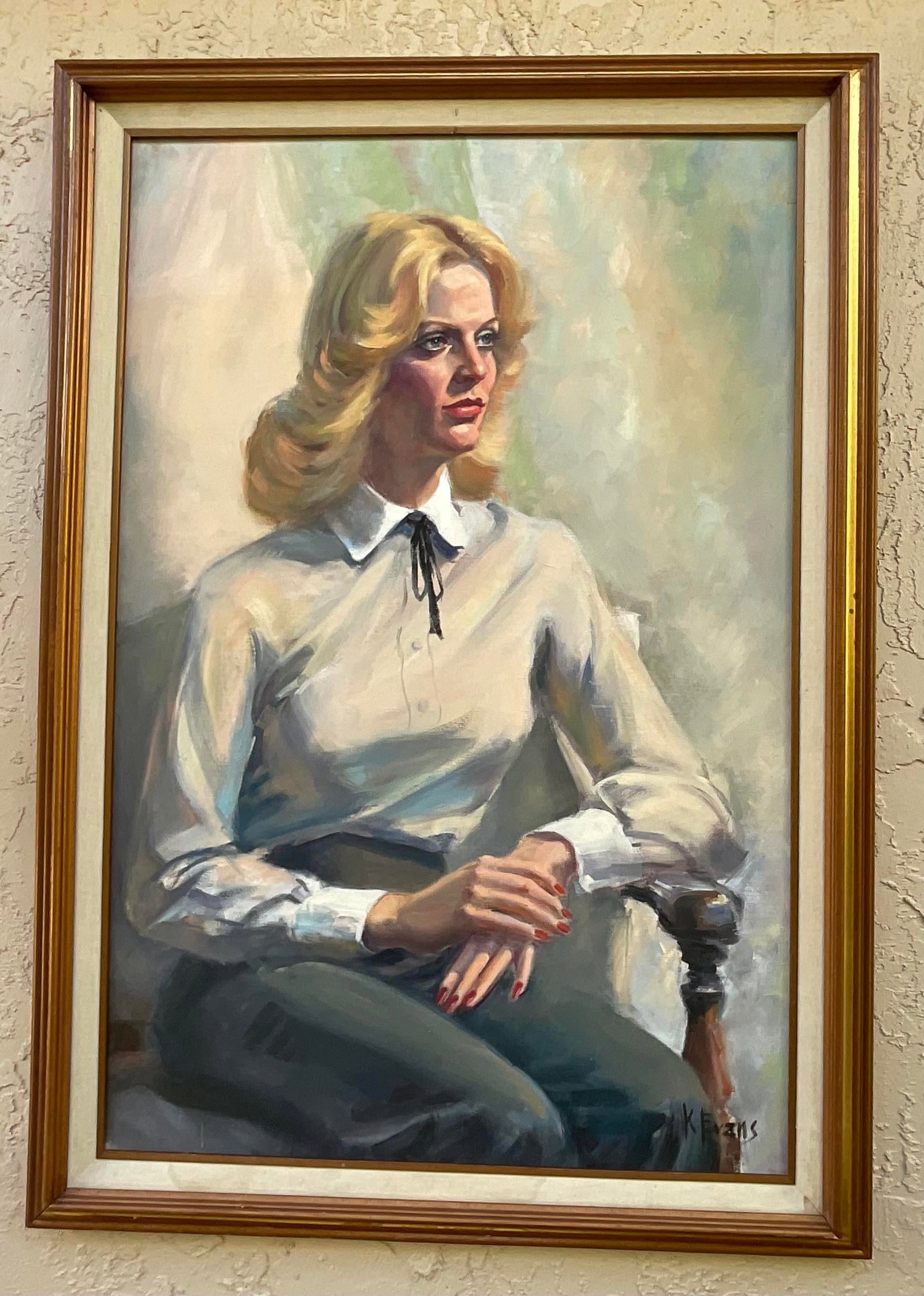 Vintage 1970s Fine Art Oil Portrait - Signed by Florida Artist K. Evans - 10