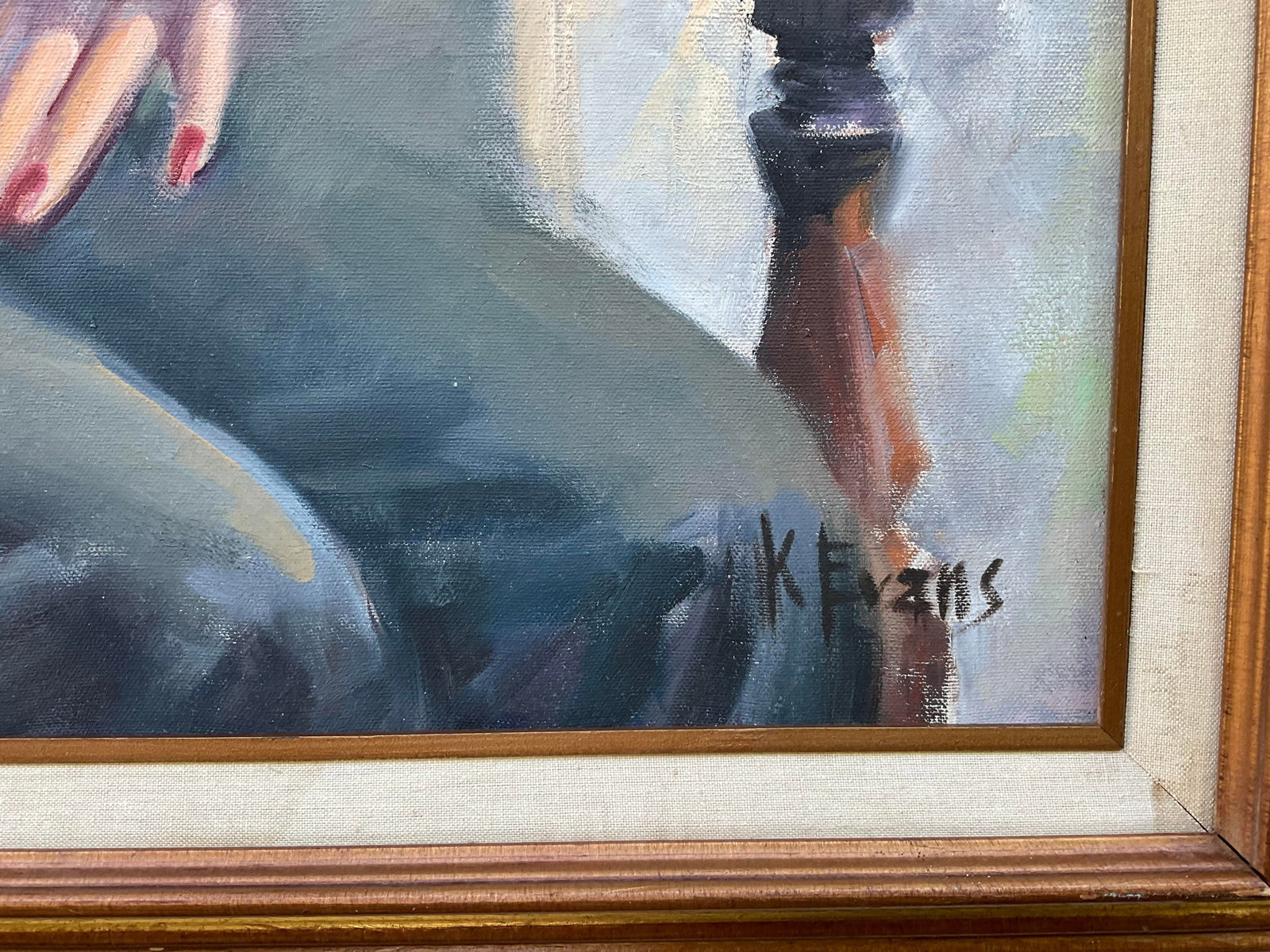 Vintage 1970s Fine Art Oil Portrait - Signed by Florida Artist K. Evans - 7