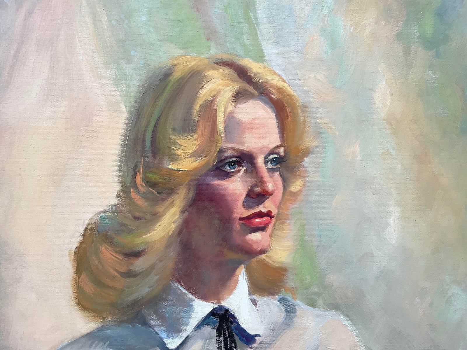 Vintage 1970s Fine Art Oil Portrait - Signed by Florida Artist K. Evans - 9