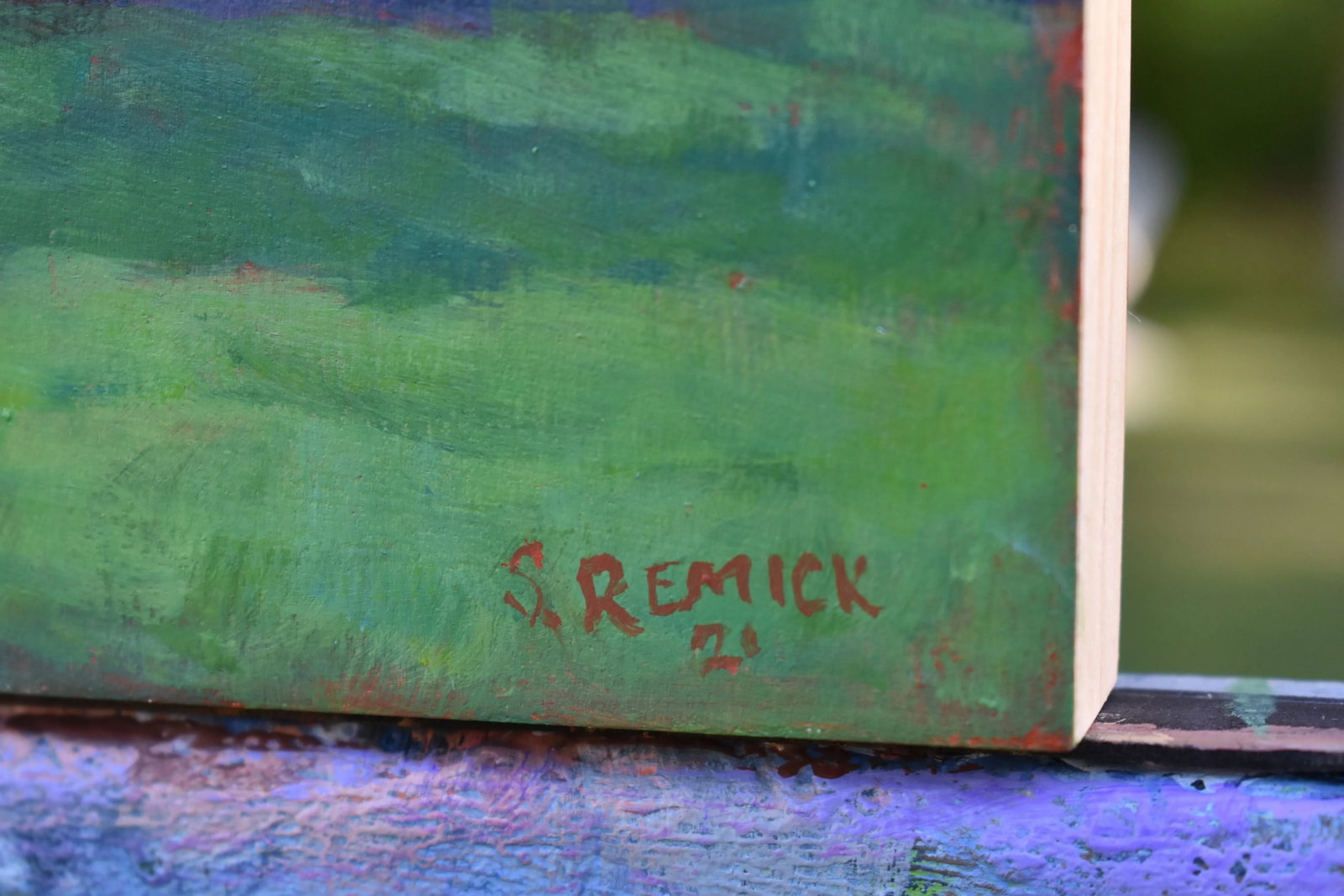 "Stone Walls Meet at the Big Tree" Contemporary Plein Air Acrylic Painting by Stephen Remick - 6