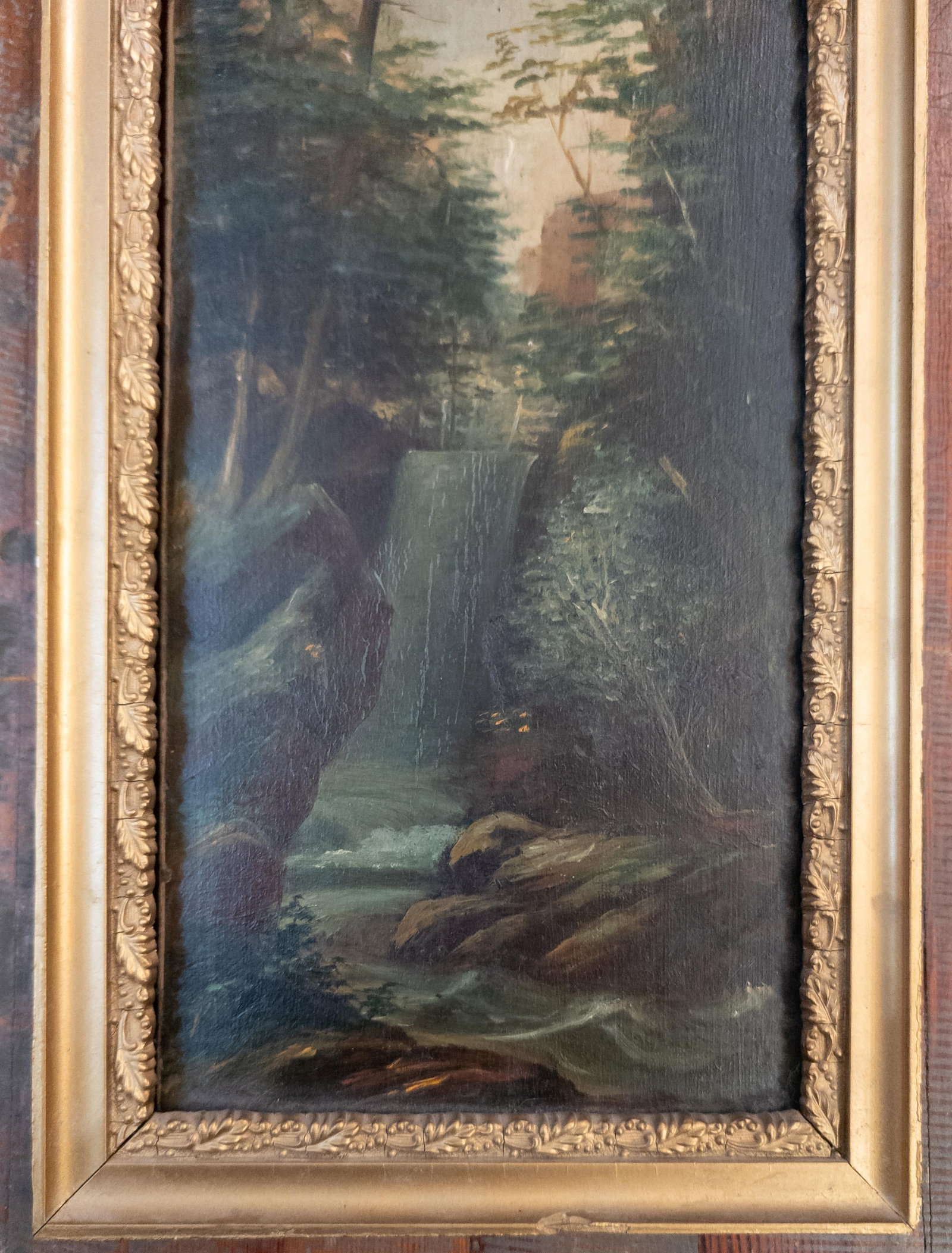 19th Century American Hudson River School Waterfall Landscape Painting - 3