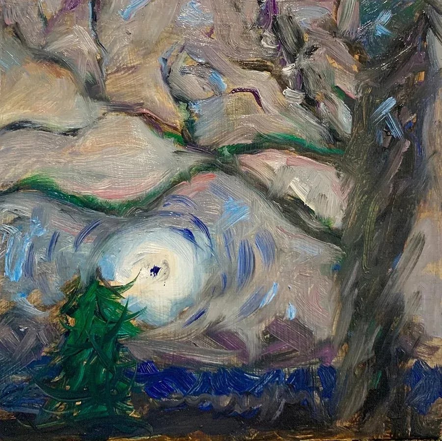 "Blue Moon", Contemporary, Night Landscape, Oil Painting, Gallery Art - 7
