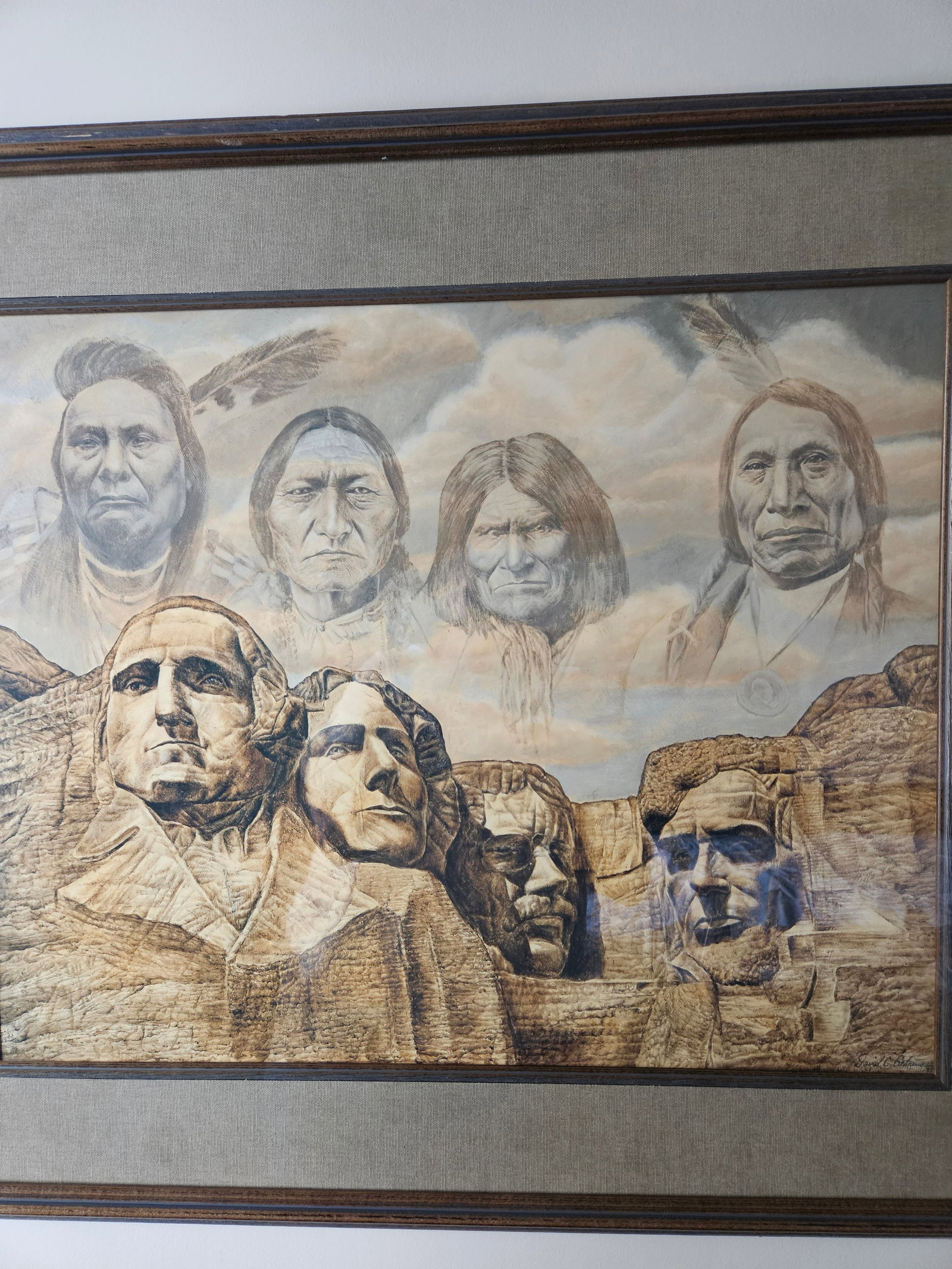 Late 20th Century Nicely Framed "Founding Fathers" Print Signed by Artist David Behrens - 2
