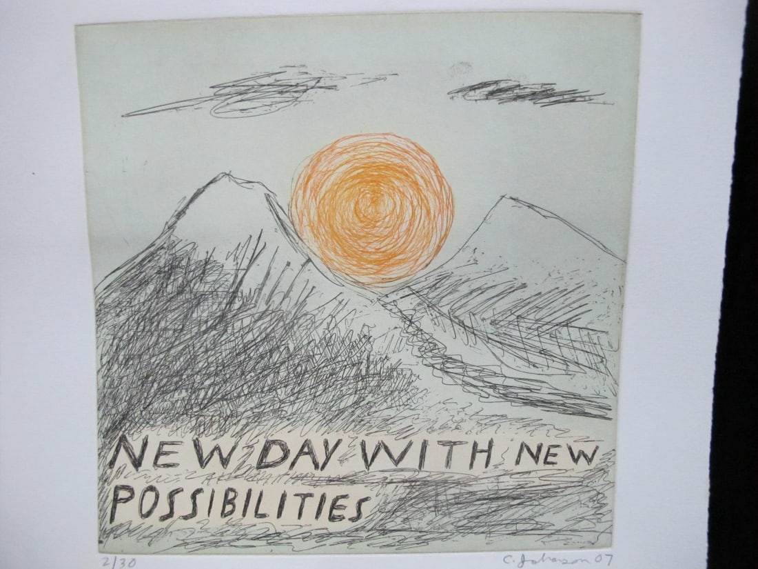 Chris Johanson Signed Limited Edition Aquatint Print Perceptions #8 New Day - 5