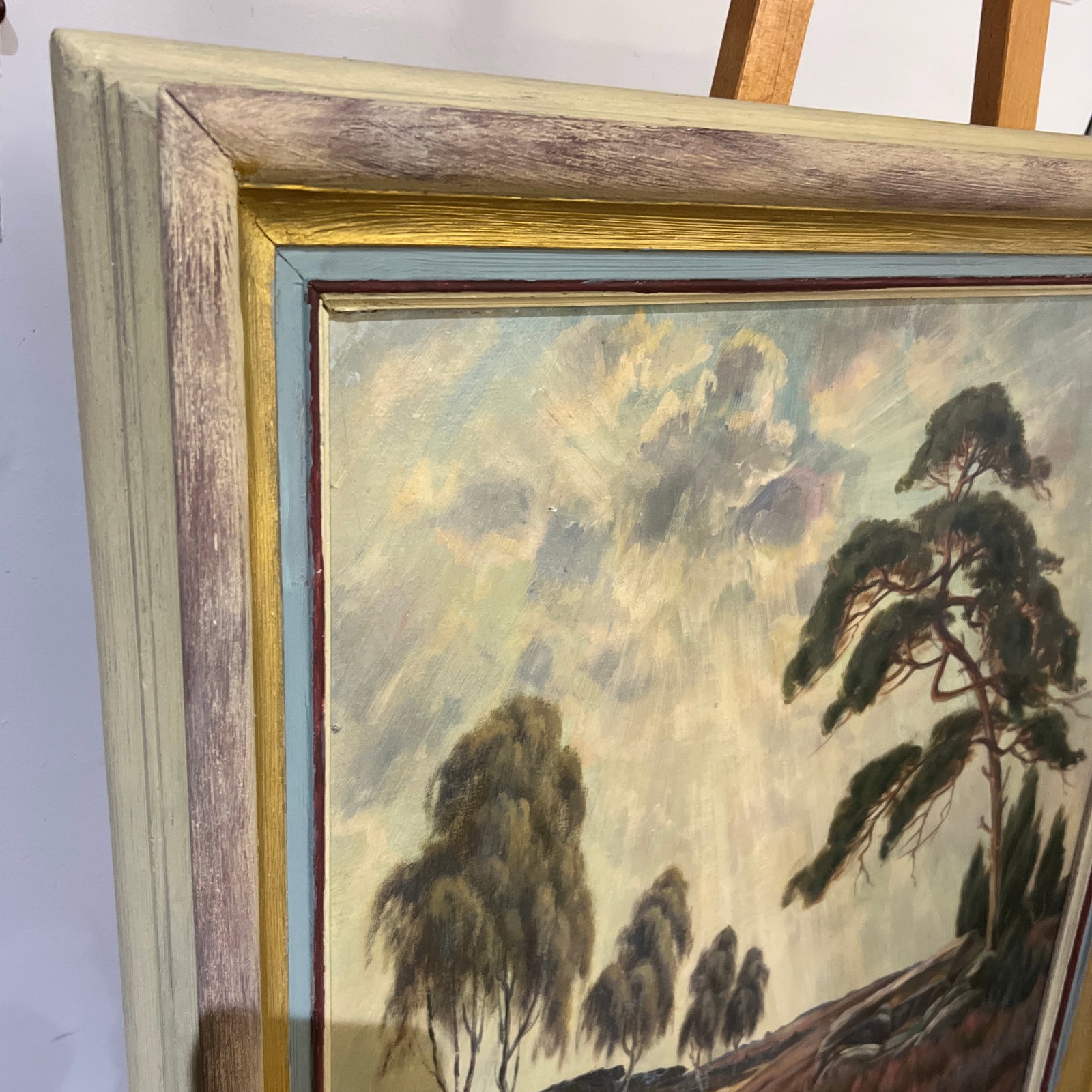 Early 20 Th Century Oil on Board European German School Landscape Scene Framed Signed - 10
