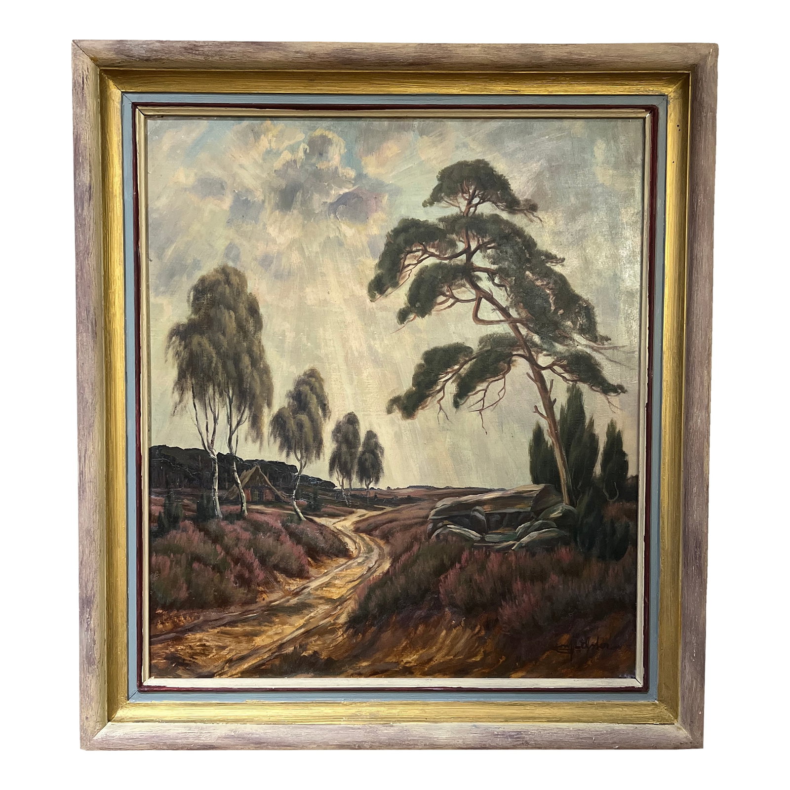 Early 20 Th Century Oil on Board European German School Landscape Scene Framed Signed (1 of 11)