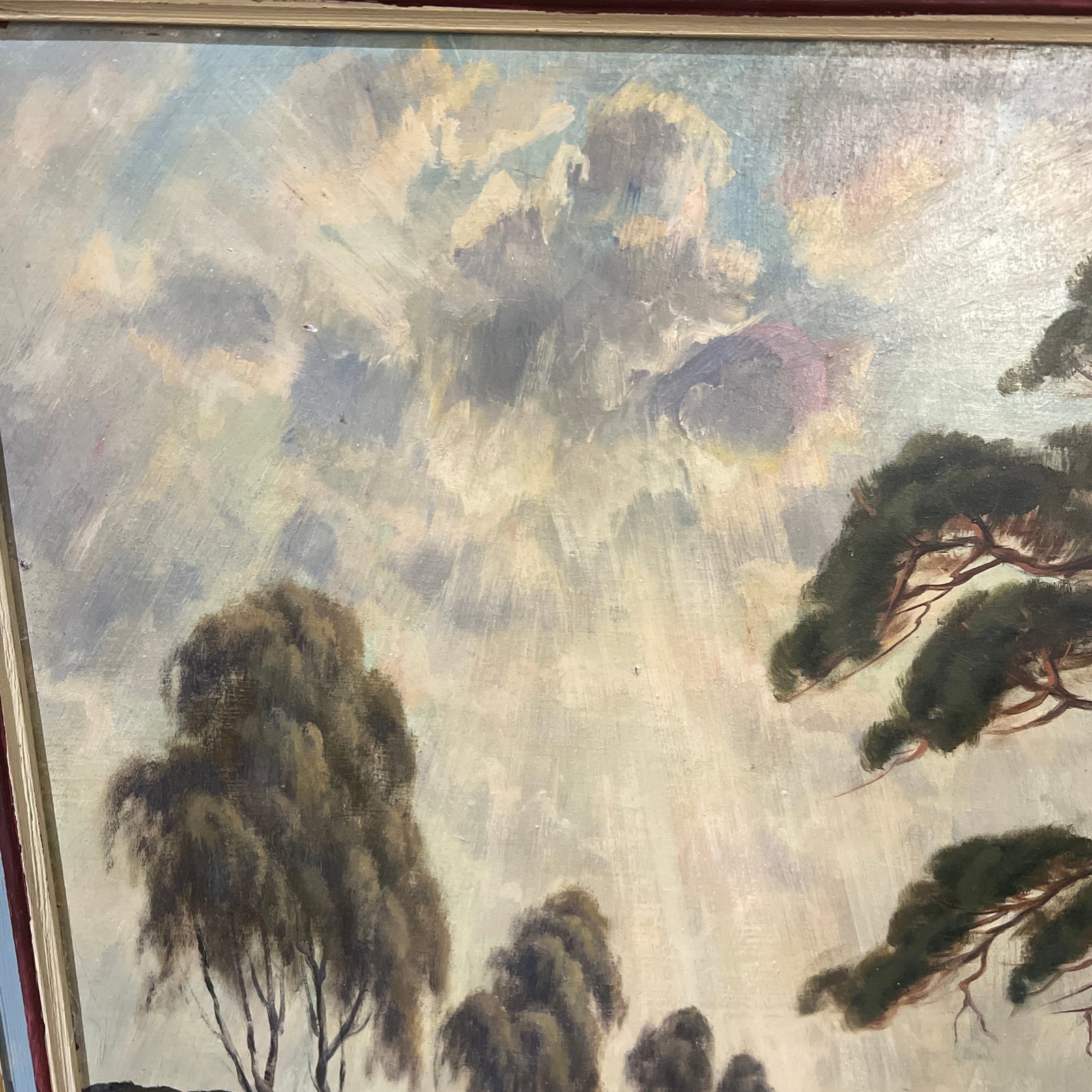 Early 20 Th Century Oil on Board European German School Landscape Scene Framed Signed - 4