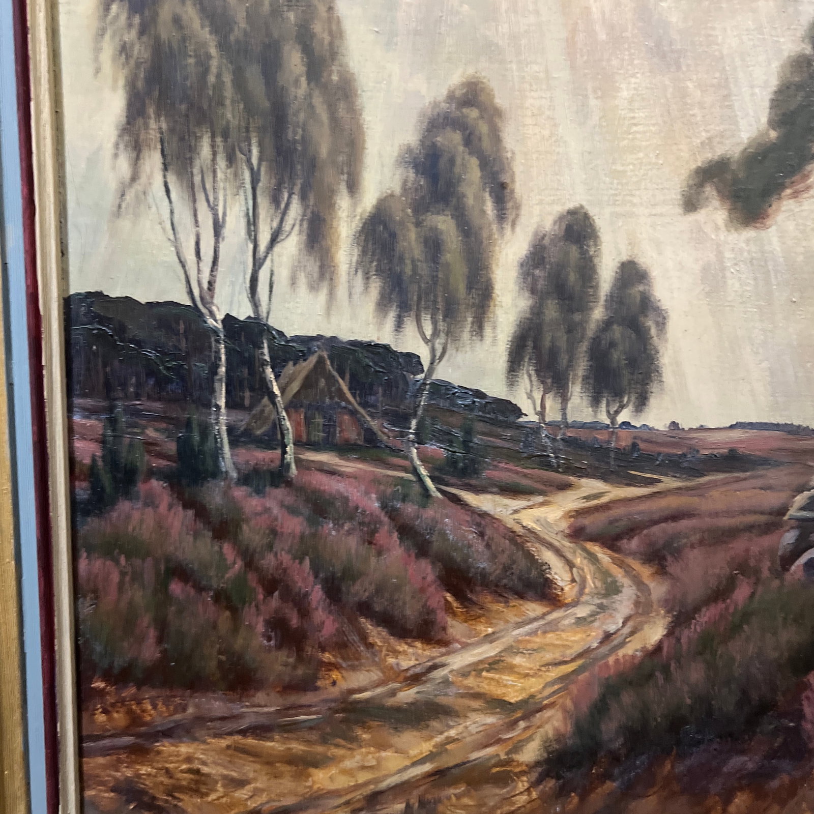 Early 20 Th Century Oil on Board European German School Landscape Scene Framed Signed - 7