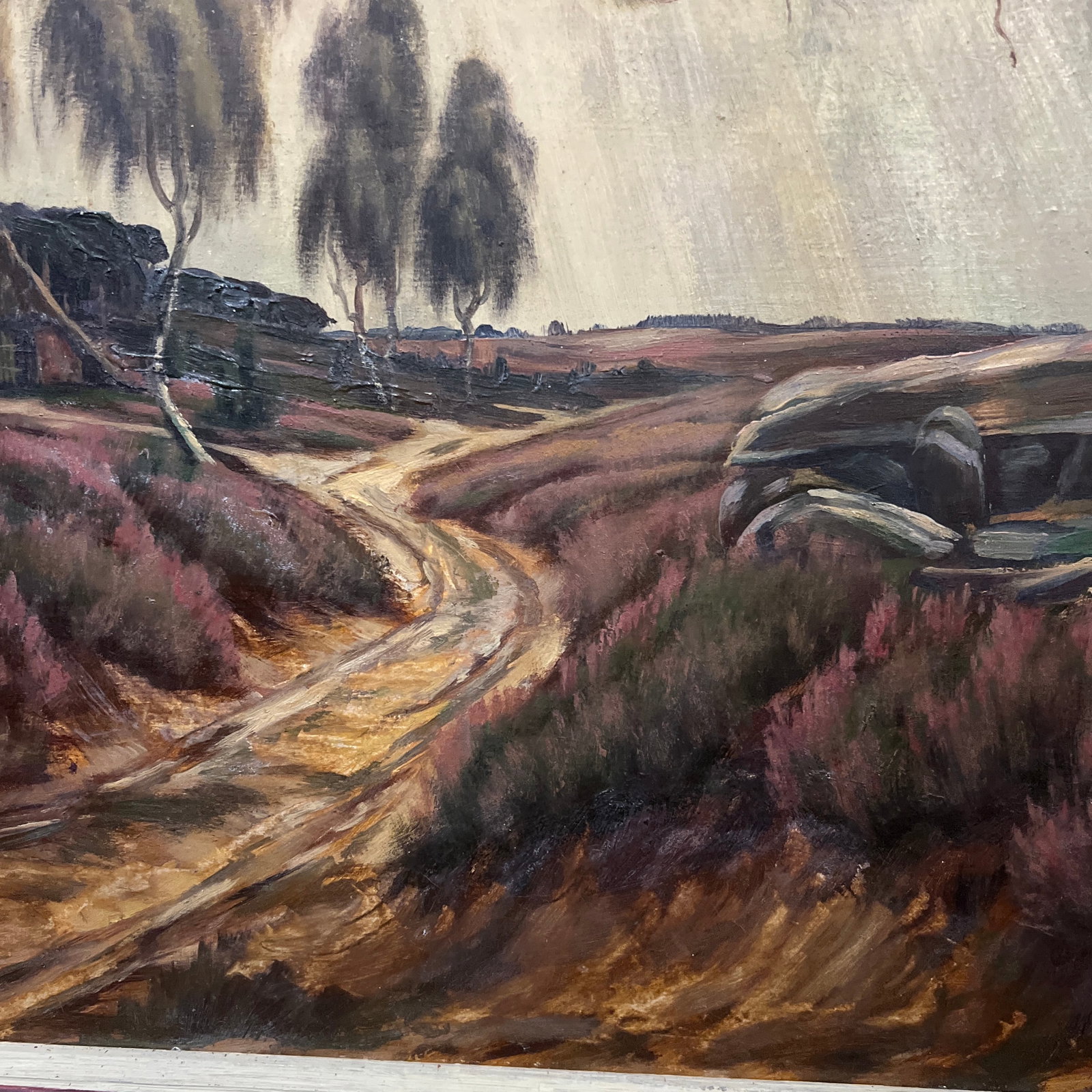 Early 20 Th Century Oil on Board European German School Landscape Scene Framed Signed - 8