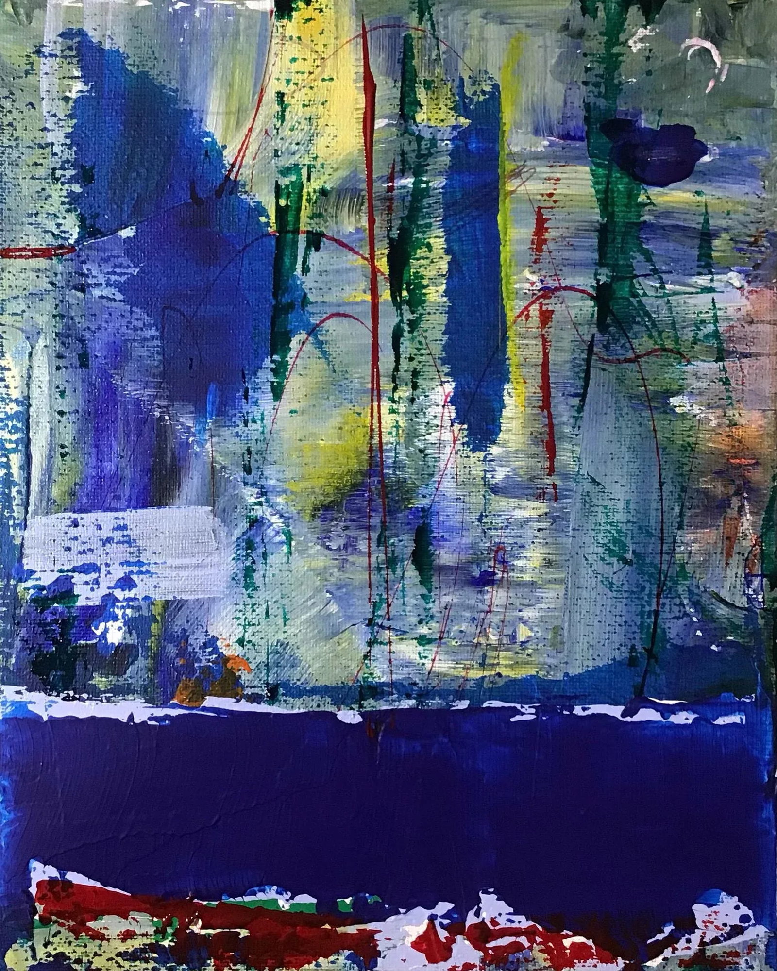 "AS040921" Abstract Coastal Landscape Acrylic Painting - 2