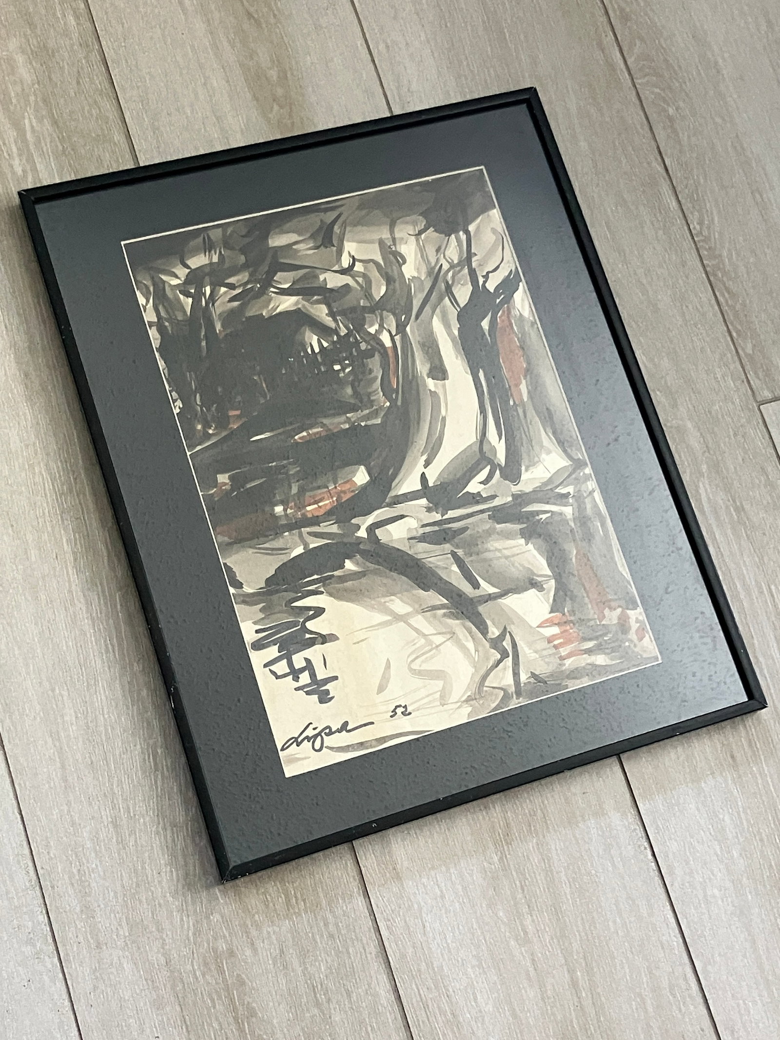 Lipa Drojevic Original Mixed Media on Paper, Framed, Signed, Dated 52 - 3