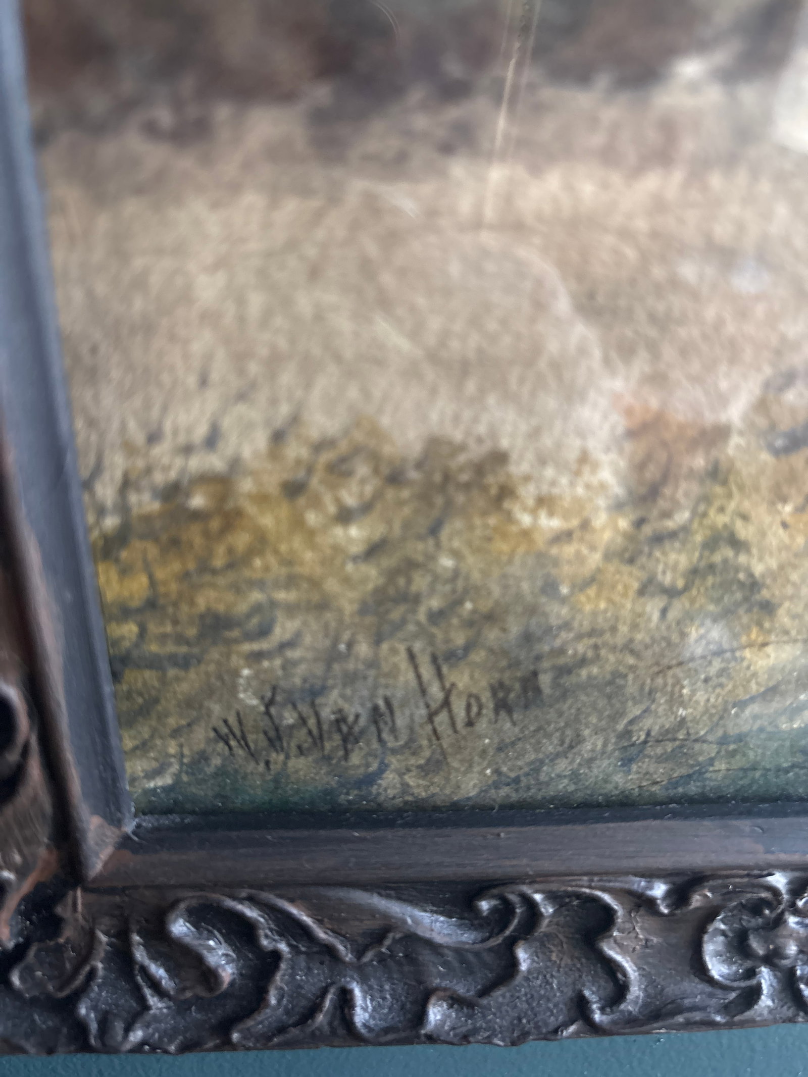 Early 20th-Century American Tonalist Birch & Lake Landscape - Signed W. H. Van Horn - Original Water - 5