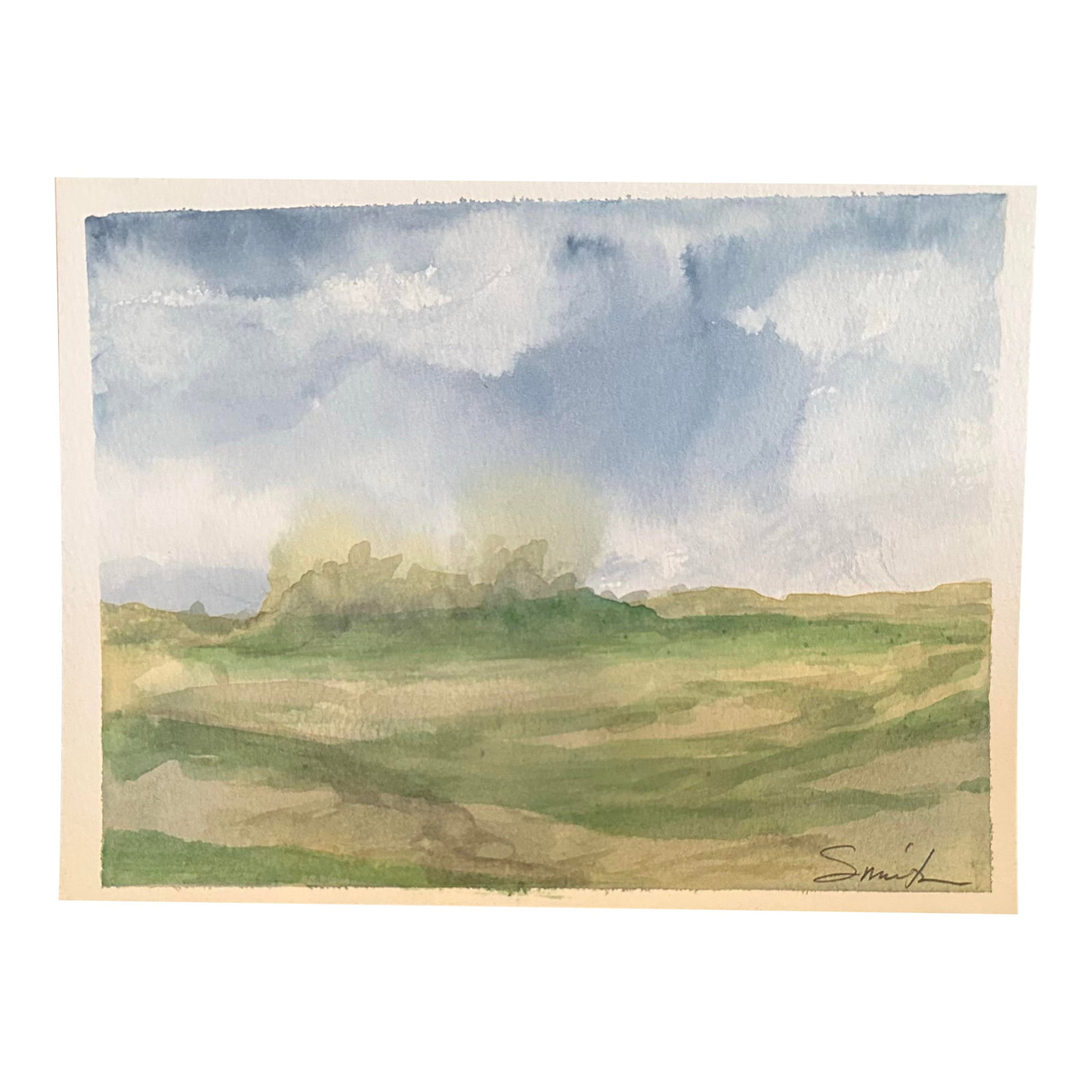 Signed Original Watercolor Landscape Painting by Nancy Smith: Abstracted watercolor landscape. Signed and ready to frame. Condition: Imperfections: No Imperfections Condition Notes: New art Origin: United States Materials & Techniques: Watercolor