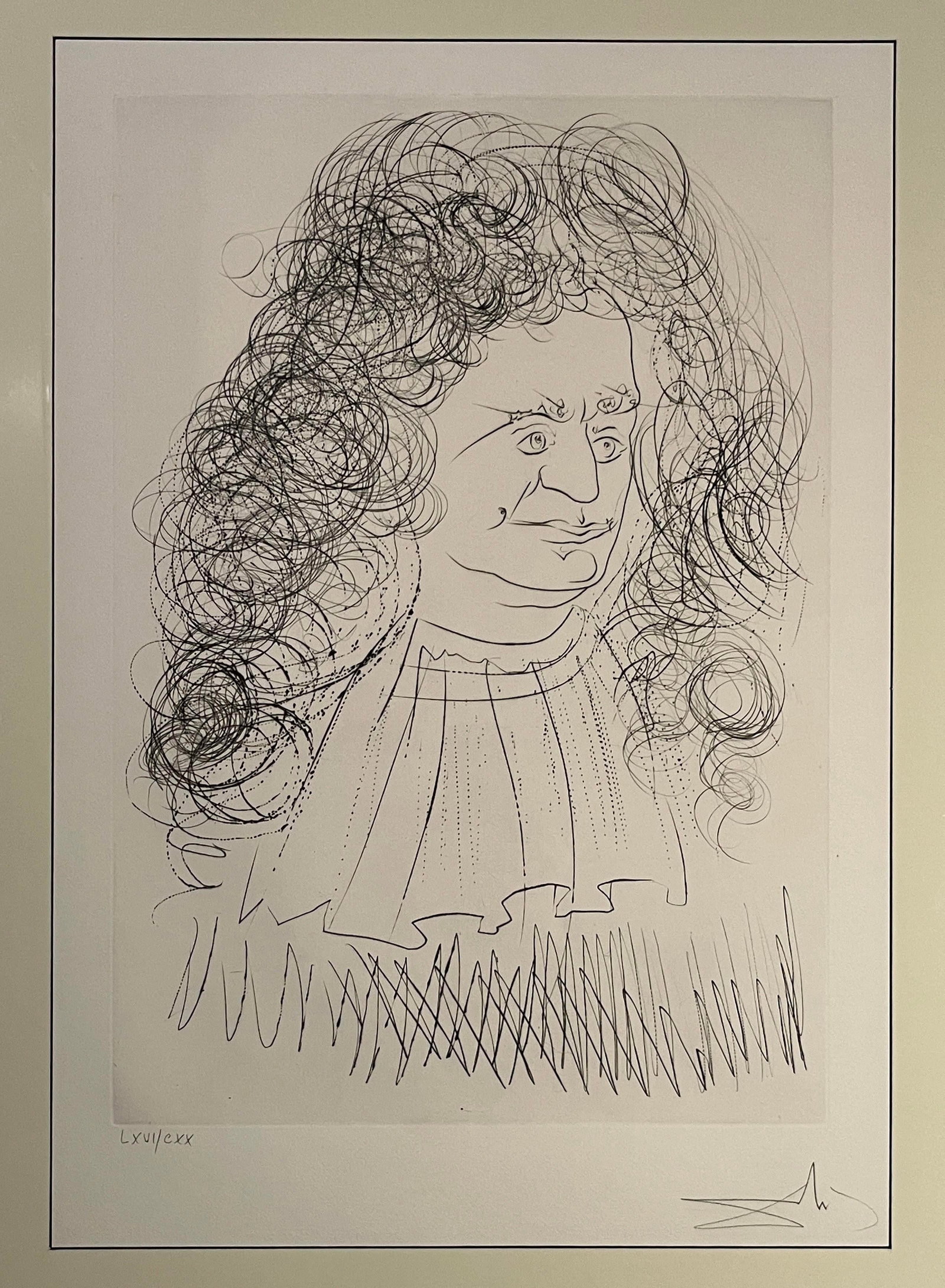 1974 Salvador Dali "Le Portrait De La Fontaine" Lithograph Signed & Certificate - 2