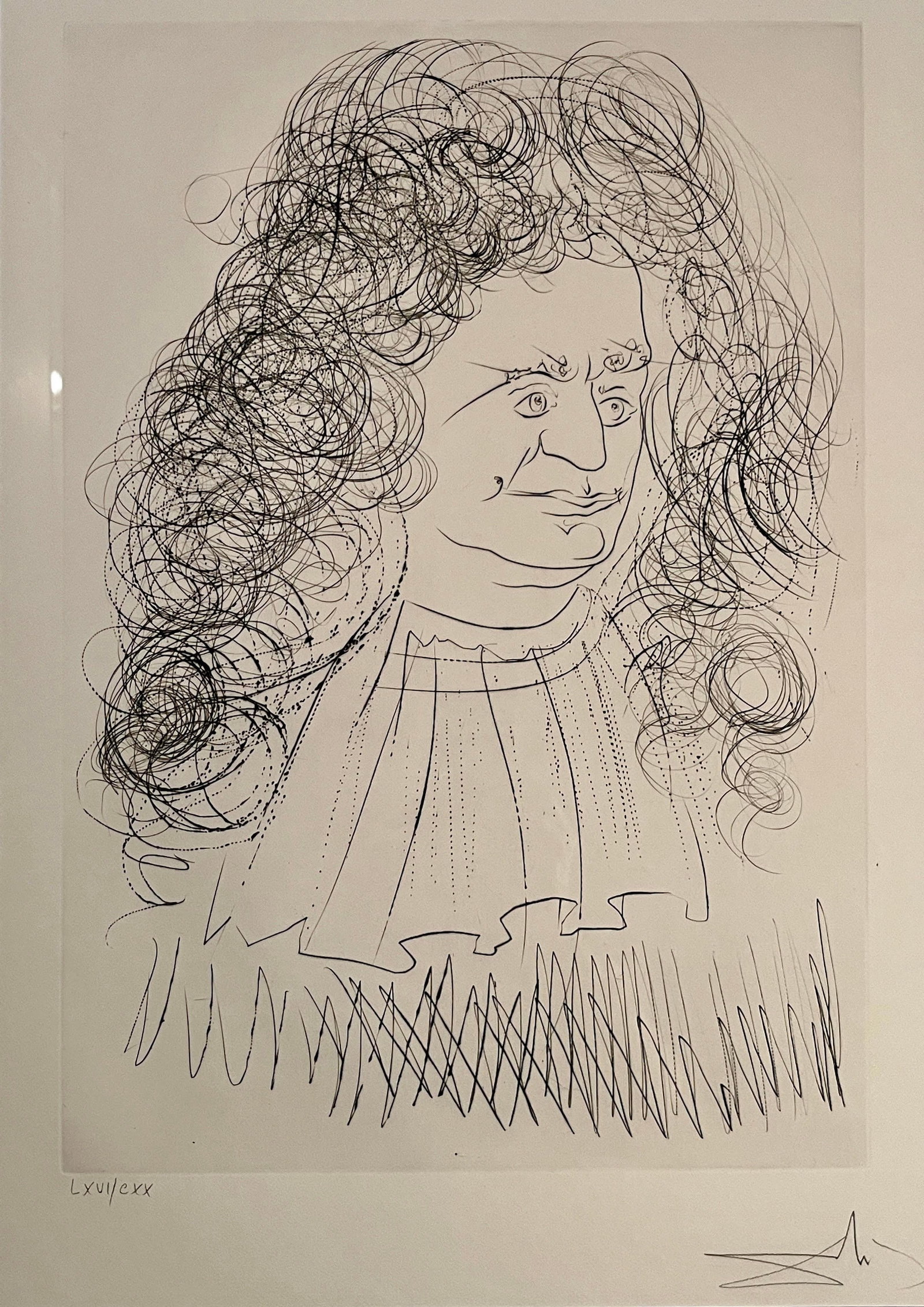 1974 Salvador Dali "Le Portrait De La Fontaine" Lithograph Signed & Certificate - 3
