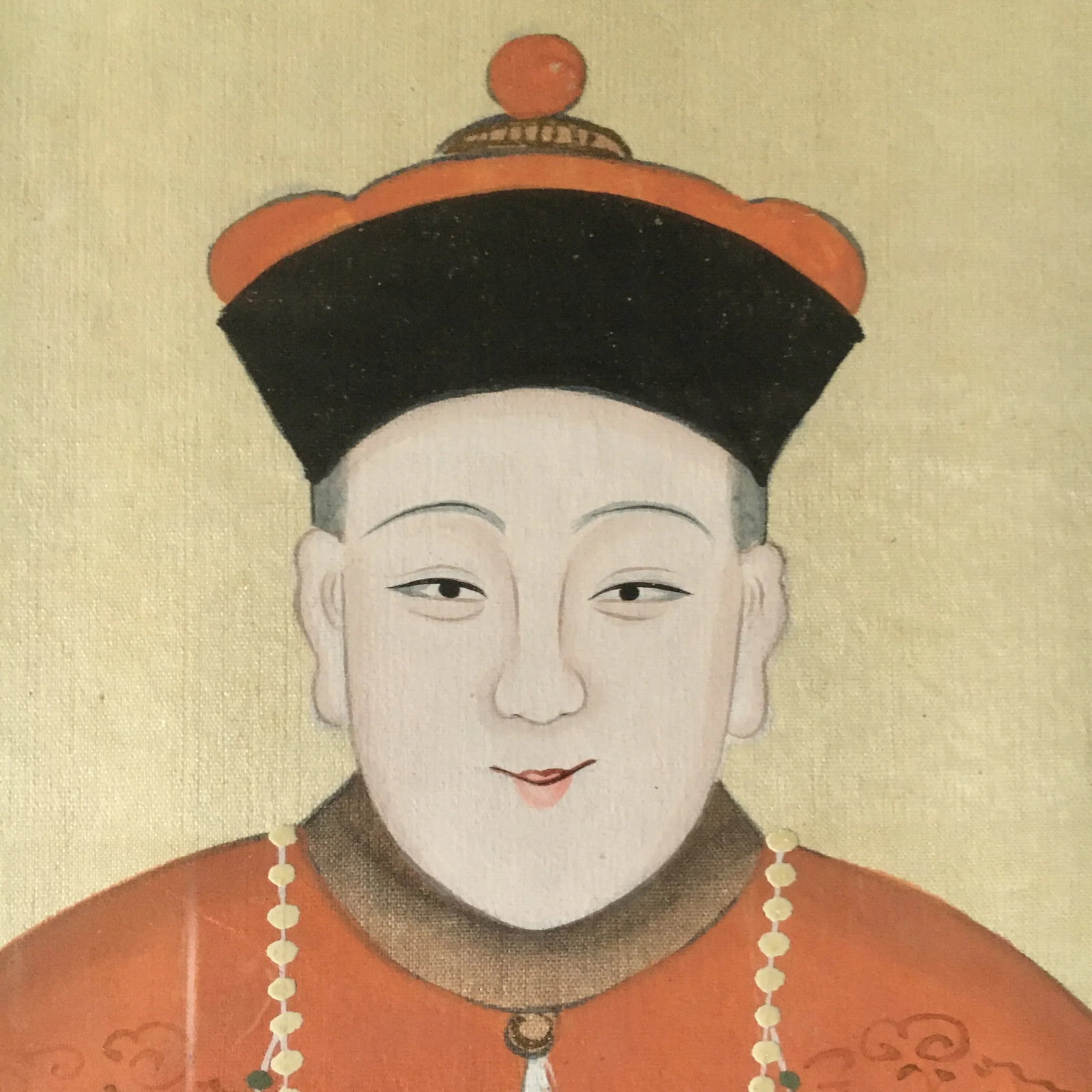 Antique Chinese Ancestor Portrait in Silver Leaf Frame - 9