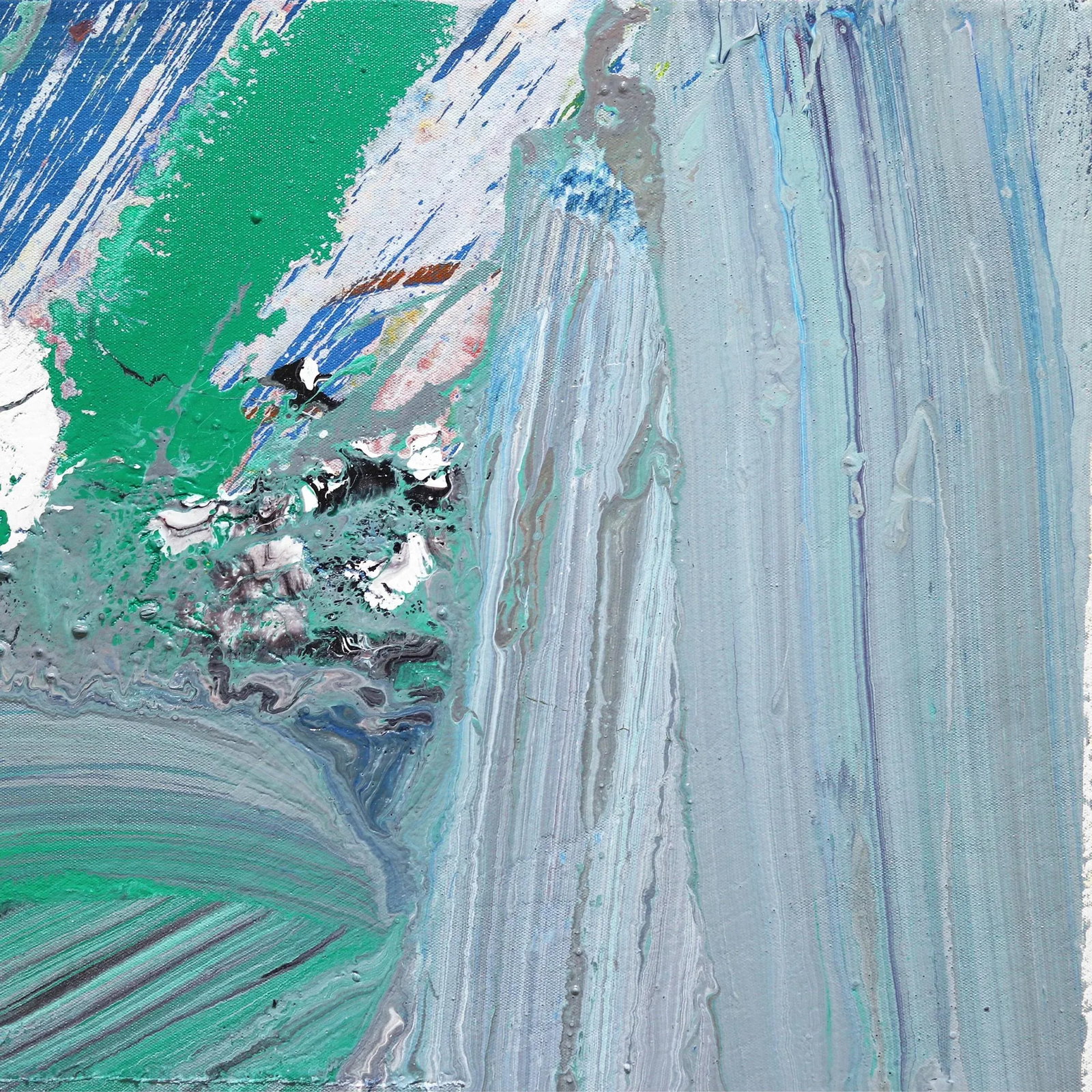 Large Textural Expressive Original Artwork ''Untitled Wave'' Contemporary Abstract Mixed-Media Paint - 3