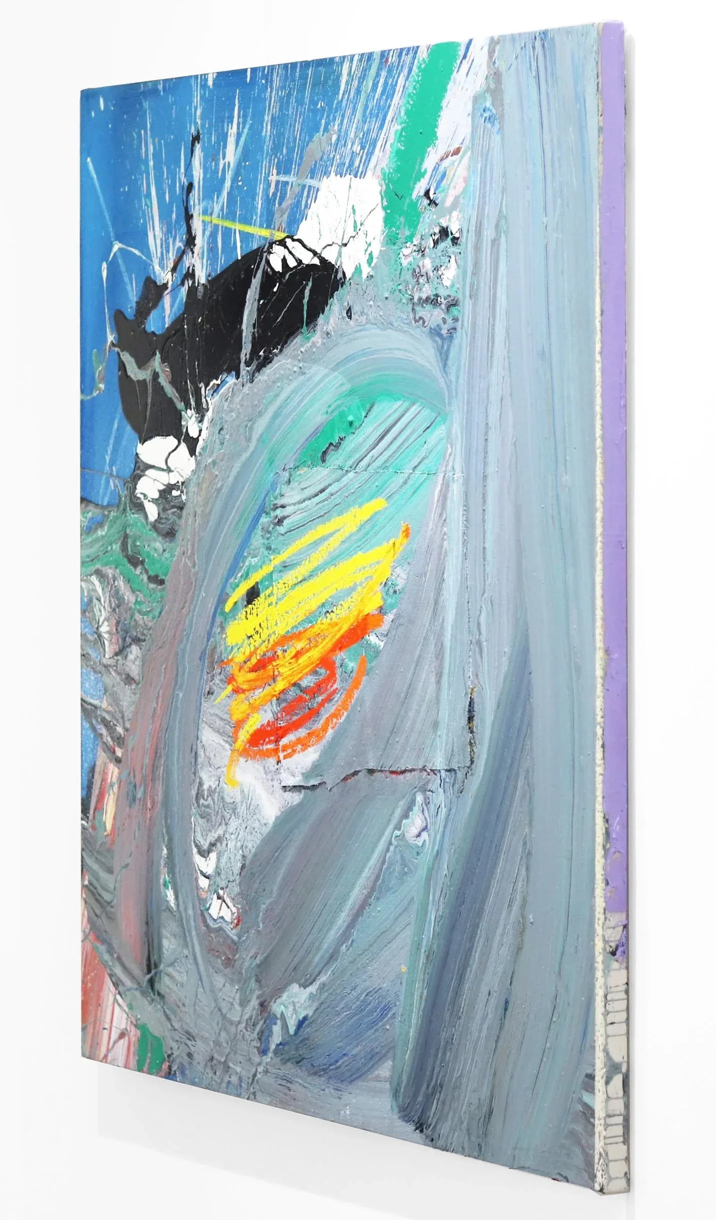 Large Textural Expressive Original Artwork ''Untitled Wave'' Contemporary Abstract Mixed-Media Paint - 9
