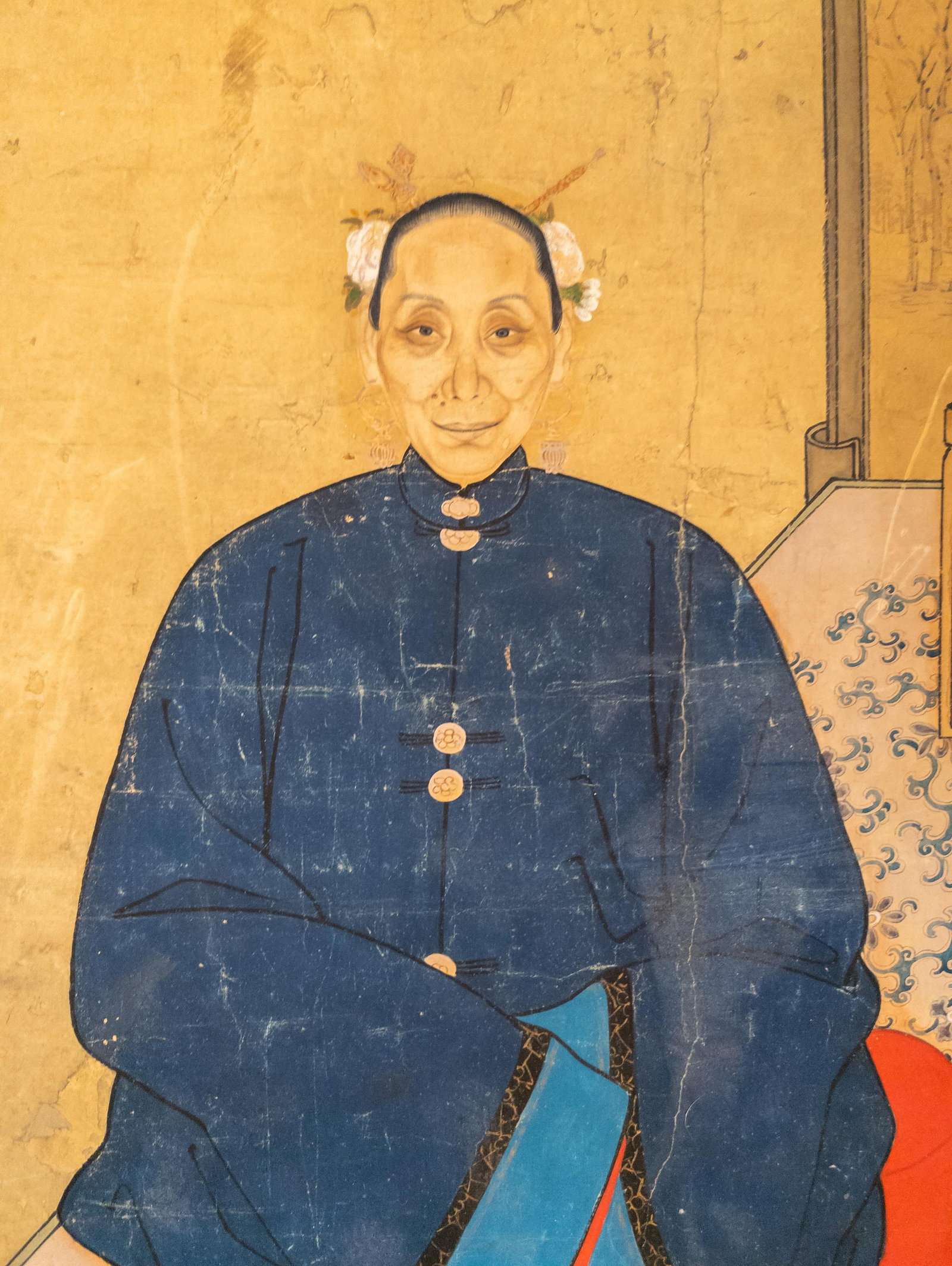 19th Century Large Chinese Ancestor Portrait Painting on Paper - 10