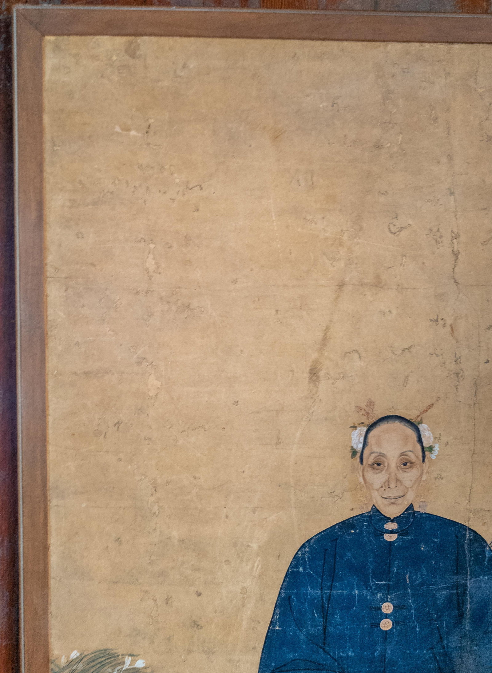 19th Century Large Chinese Ancestor Portrait Painting on Paper - 3